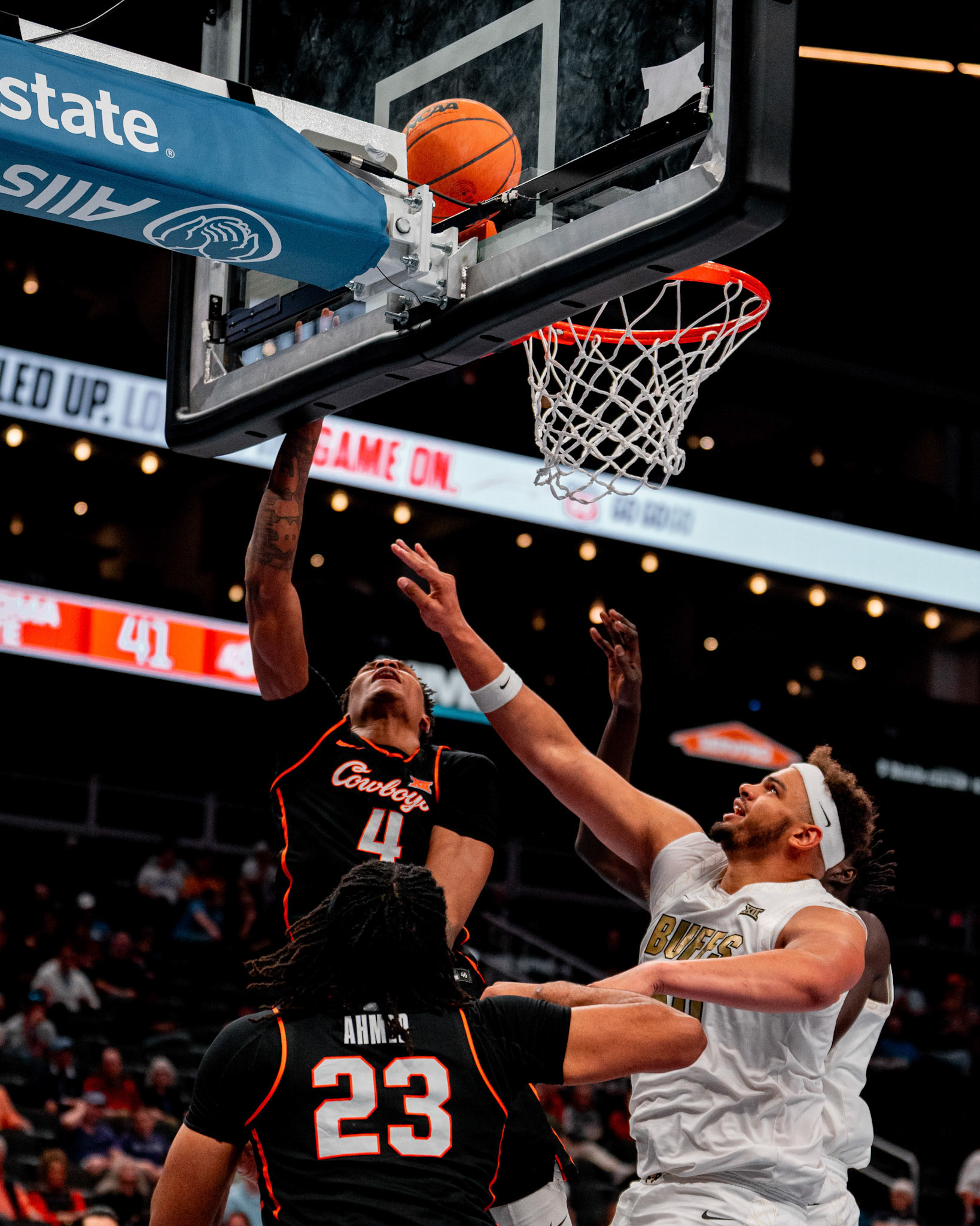 Image Taken at 2026 Phillips 66 Big 12 Men's Basketball Tournament, 11, 03, 2026, T-Mobile Center, Kansas City Missouri. Carson Skidmore/OSU Athletics