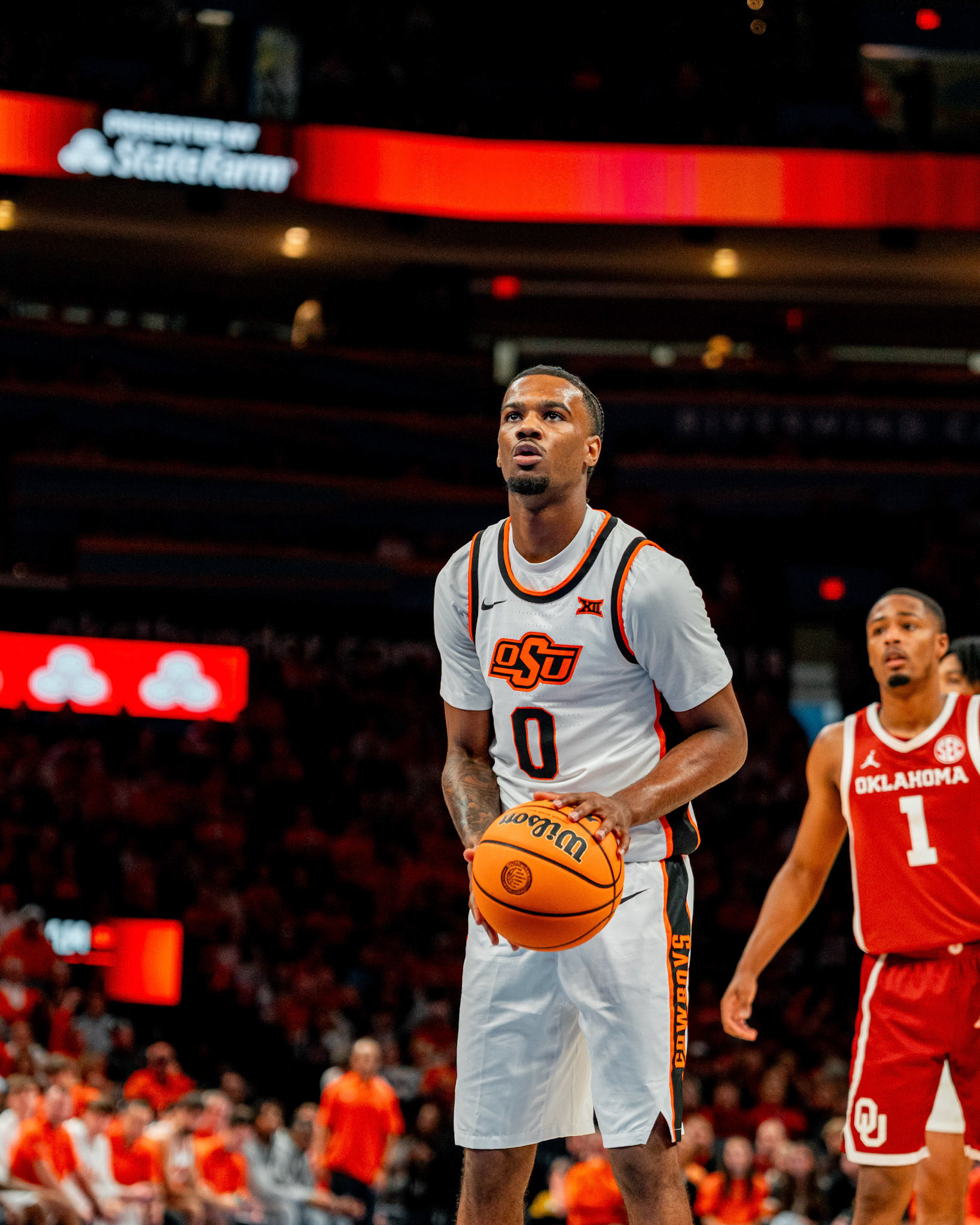 Image Taken at OkState vs Oklahoma, 13, 12, 2025, Paycom Center, Oklahoma City Oklahoma. Carson Skidmore/OSU Athletics