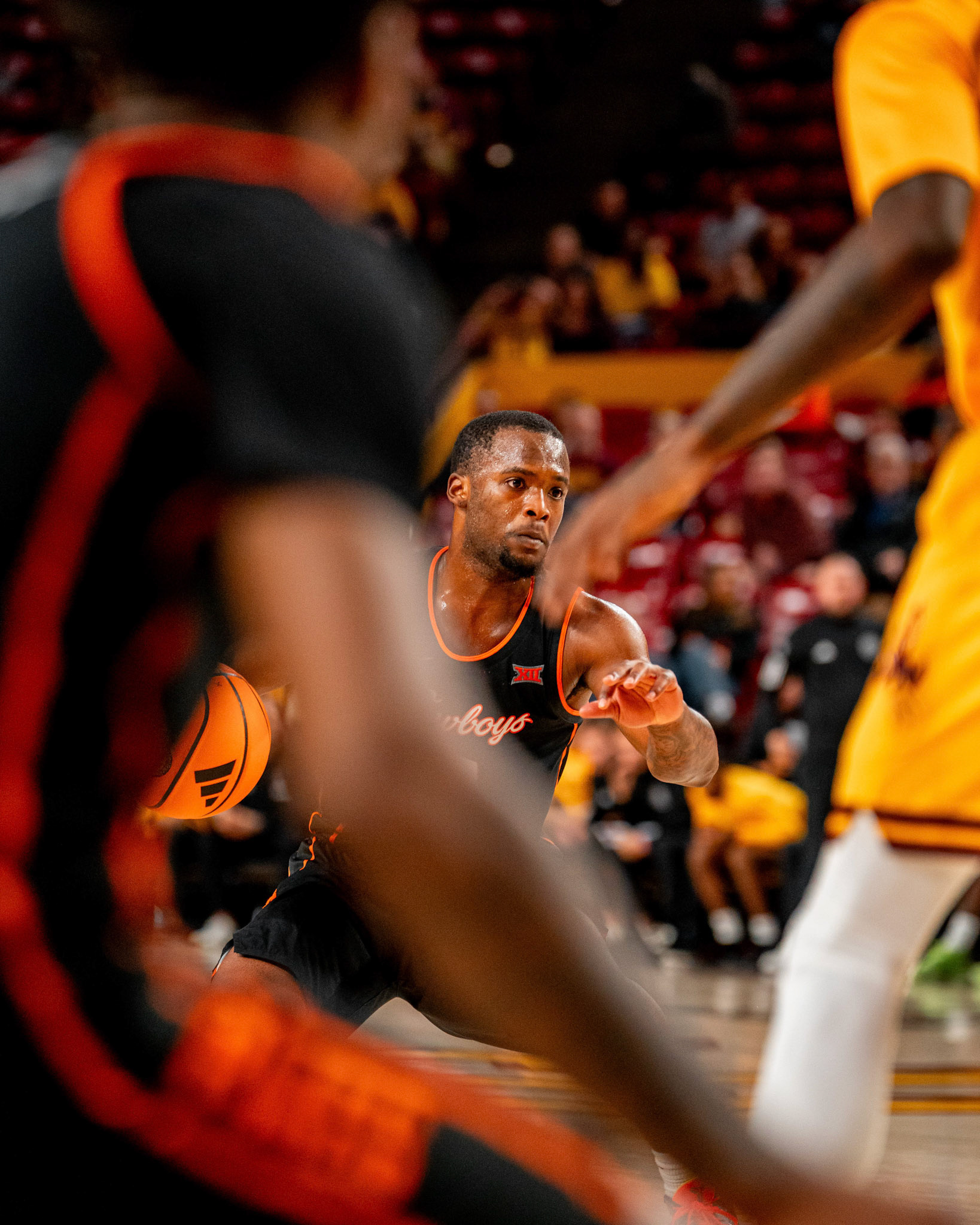 Image Taken at Oklahoma State Mens Basketball at Arizona State University, 10, 02, 2026, Desert Financial Arena, Tempe, Arizona. Carson Skidmore/OSU Athletics