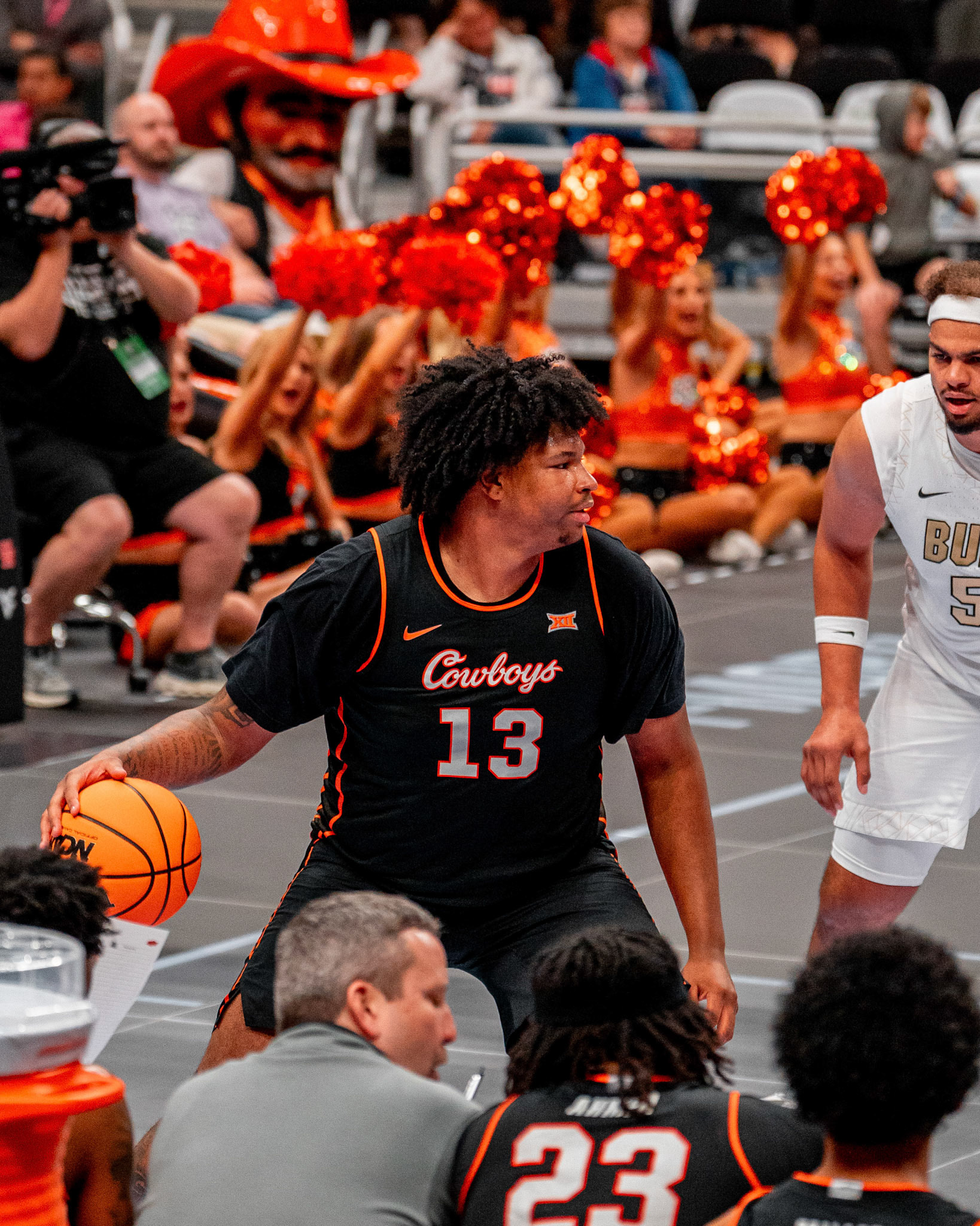 Image Taken at 2026 Phillips 66 Big 12 Men's Basketball Tournament, 11, 03, 2026, T-Mobile Center, Kansas City Missouri. Carson Skidmore/OSU Athletics