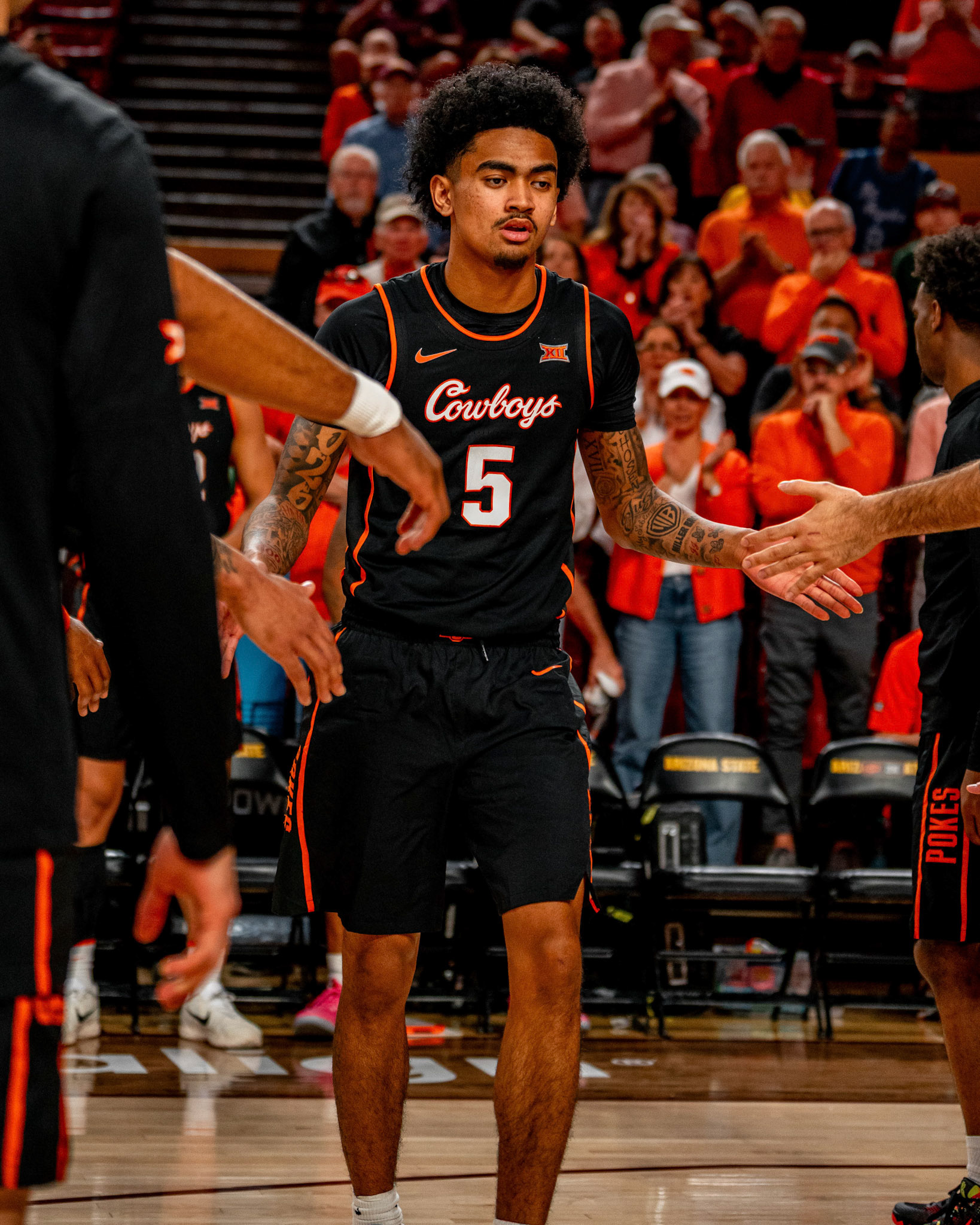 Image Taken at Oklahoma State Mens Basketball at Arizona State University, 10, 02, 2026, Desert Financial Arena, Tempe, Arizona. Carson Skidmore/OSU Athletics