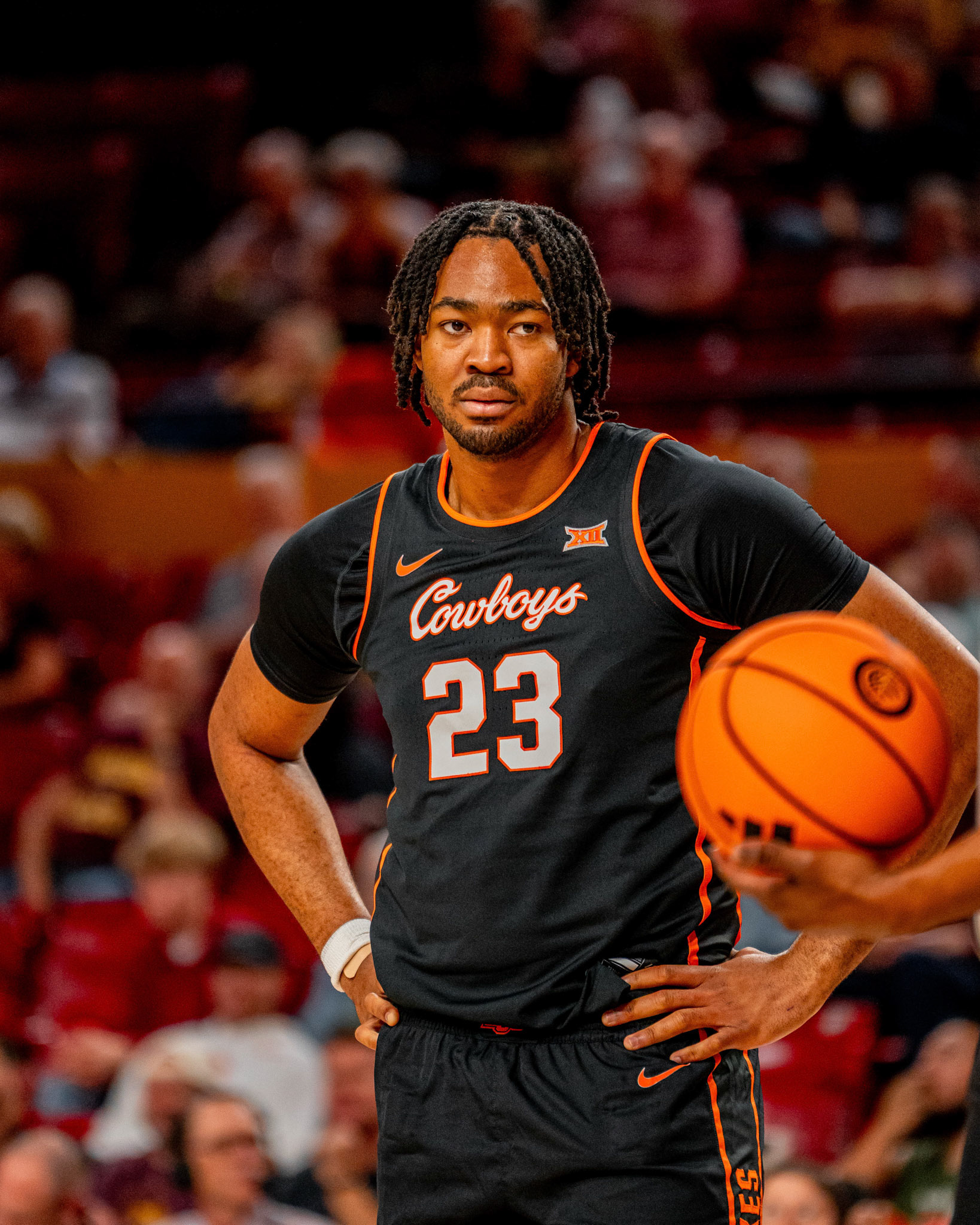 Image Taken at Oklahoma State Mens Basketball at Arizona State University, 10, 02, 2026, Desert Financial Arena, Tempe, Arizona. Carson Skidmore/OSU Athletics