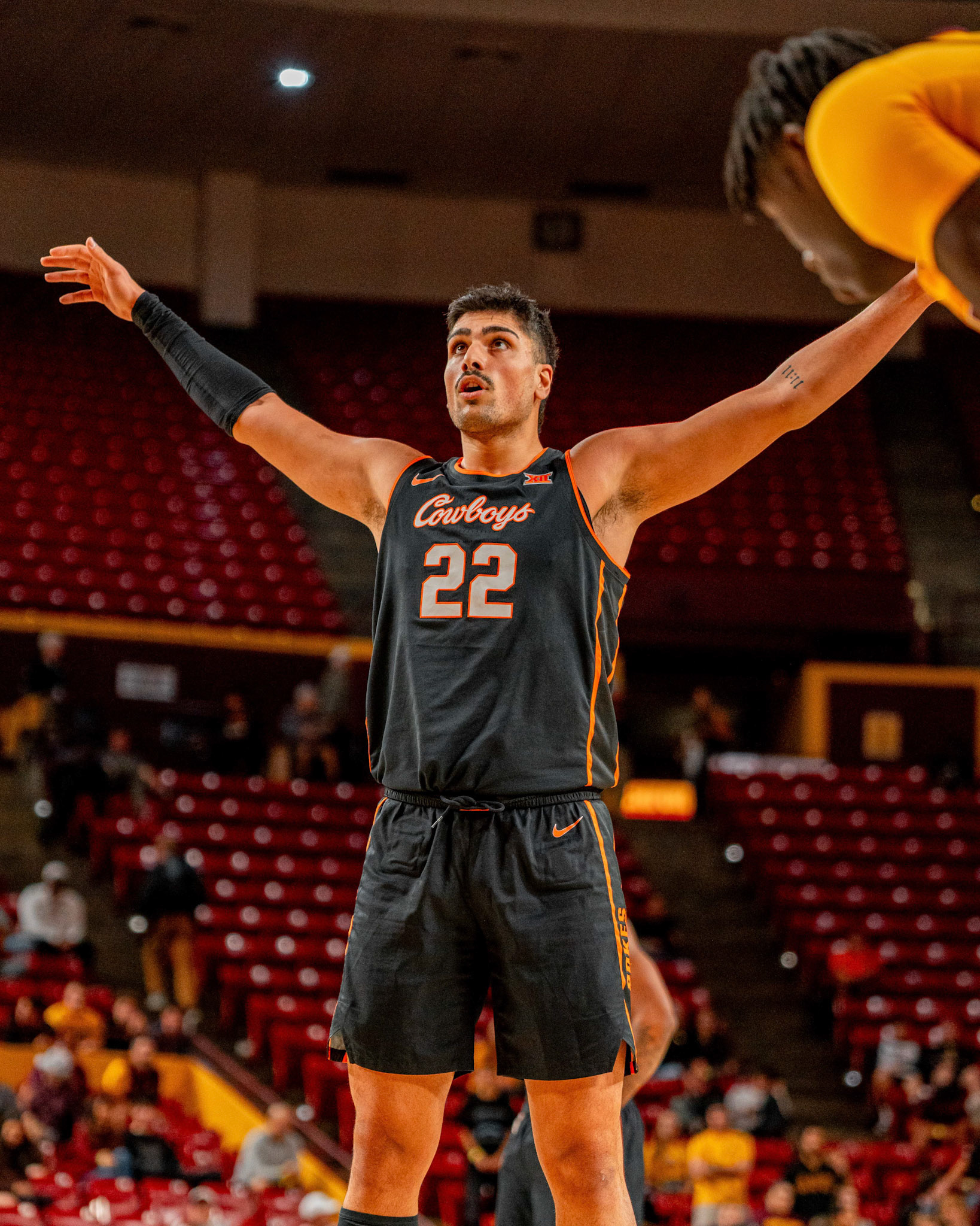 Image Taken at Oklahoma State Mens Basketball at Arizona State University, 10, 02, 2026, Desert Financial Arena, Tempe, Arizona. Carson Skidmore/OSU Athletics