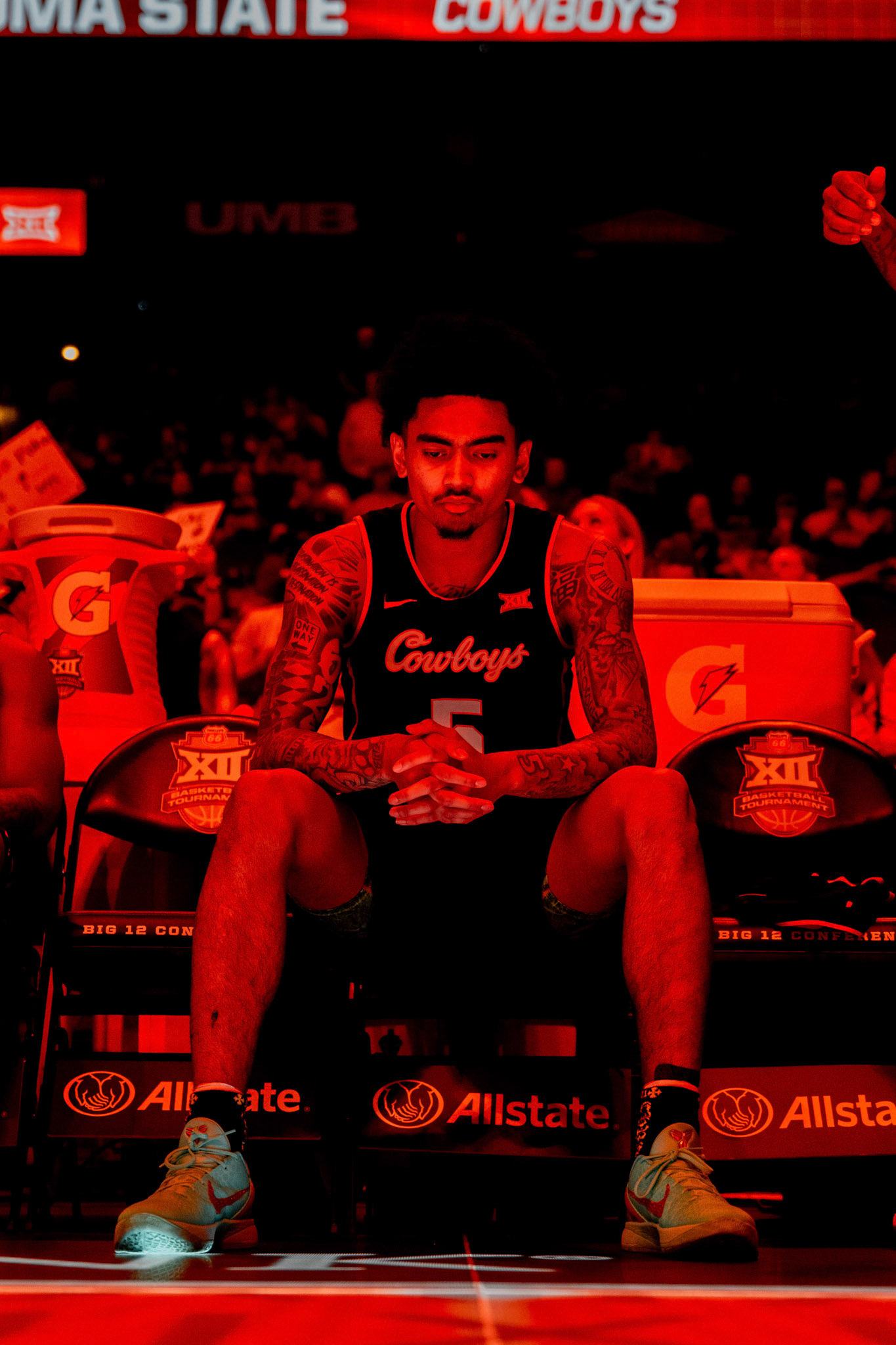 Image Taken at 2026 Phillips 66 Big 12 Men's Basketball Tournament, 11, 03, 2026, T-Mobile Center, Kansas City Missouri. Carson Skidmore/OSU Athletics