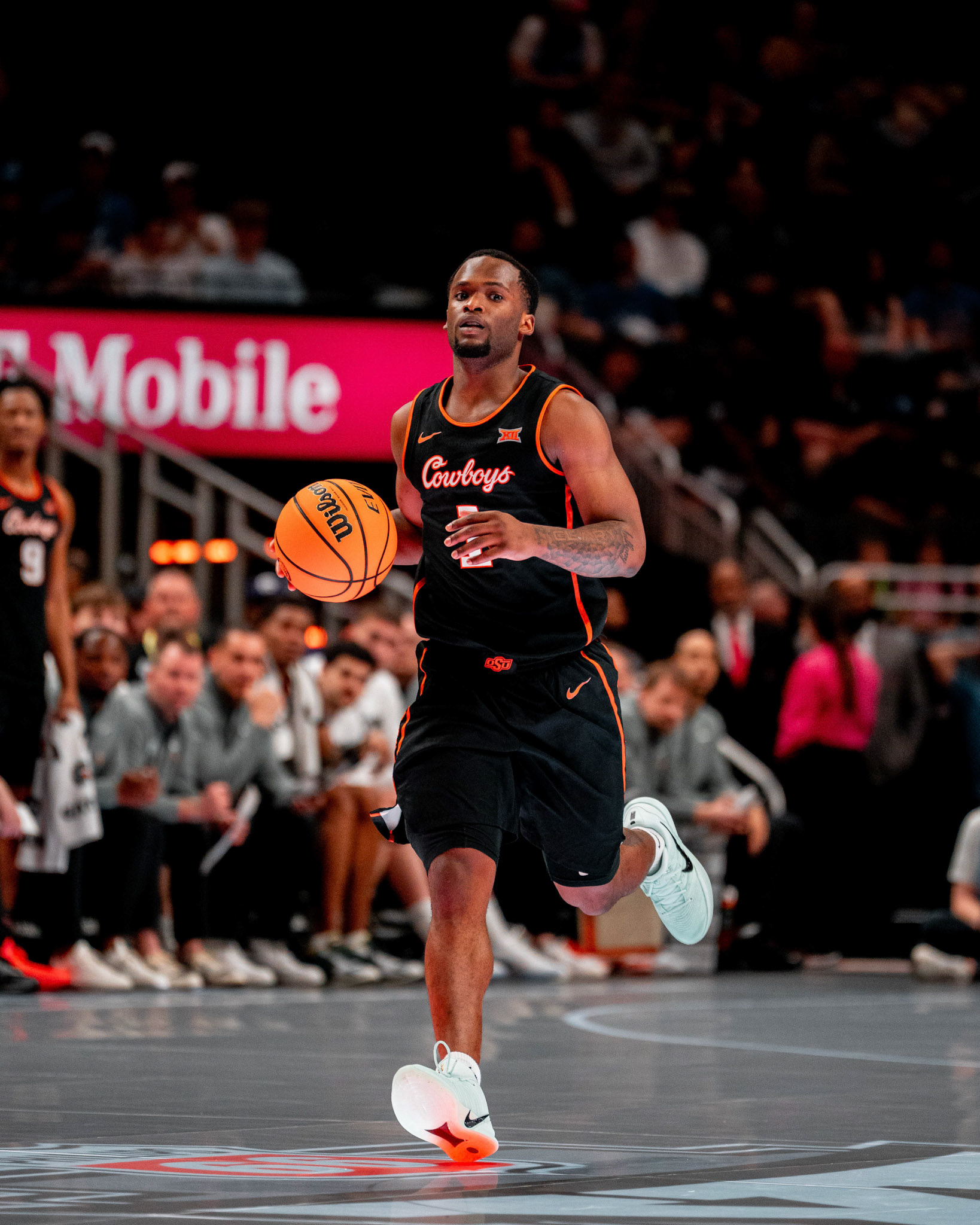 Image Taken at 2026 Phillips 66 Big 12 Men's Basketball Tournament, 11, 03, 2026, T-Mobile Center, Kansas City Missouri. Carson Skidmore/OSU Athletics