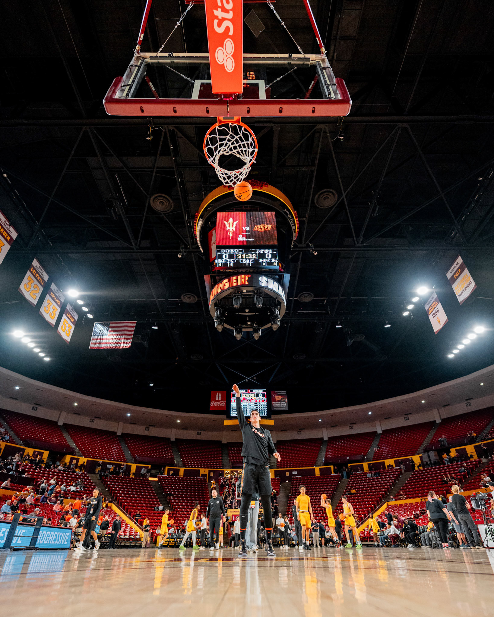 Image Taken at Oklahoma State Mens Basketball at Arizona State University, 10, 02, 2026, Desert Financial Arena, Tempe, Arizona. Carson Skidmore/OSU Athletics