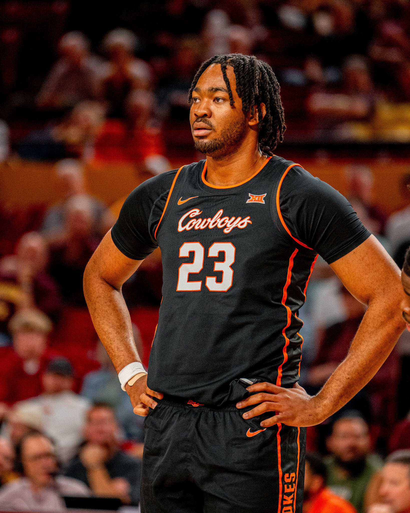 Image Taken at Oklahoma State Mens Basketball at Arizona State University, 10, 02, 2026, Desert Financial Arena, Tempe, Arizona. Carson Skidmore/OSU Athletics