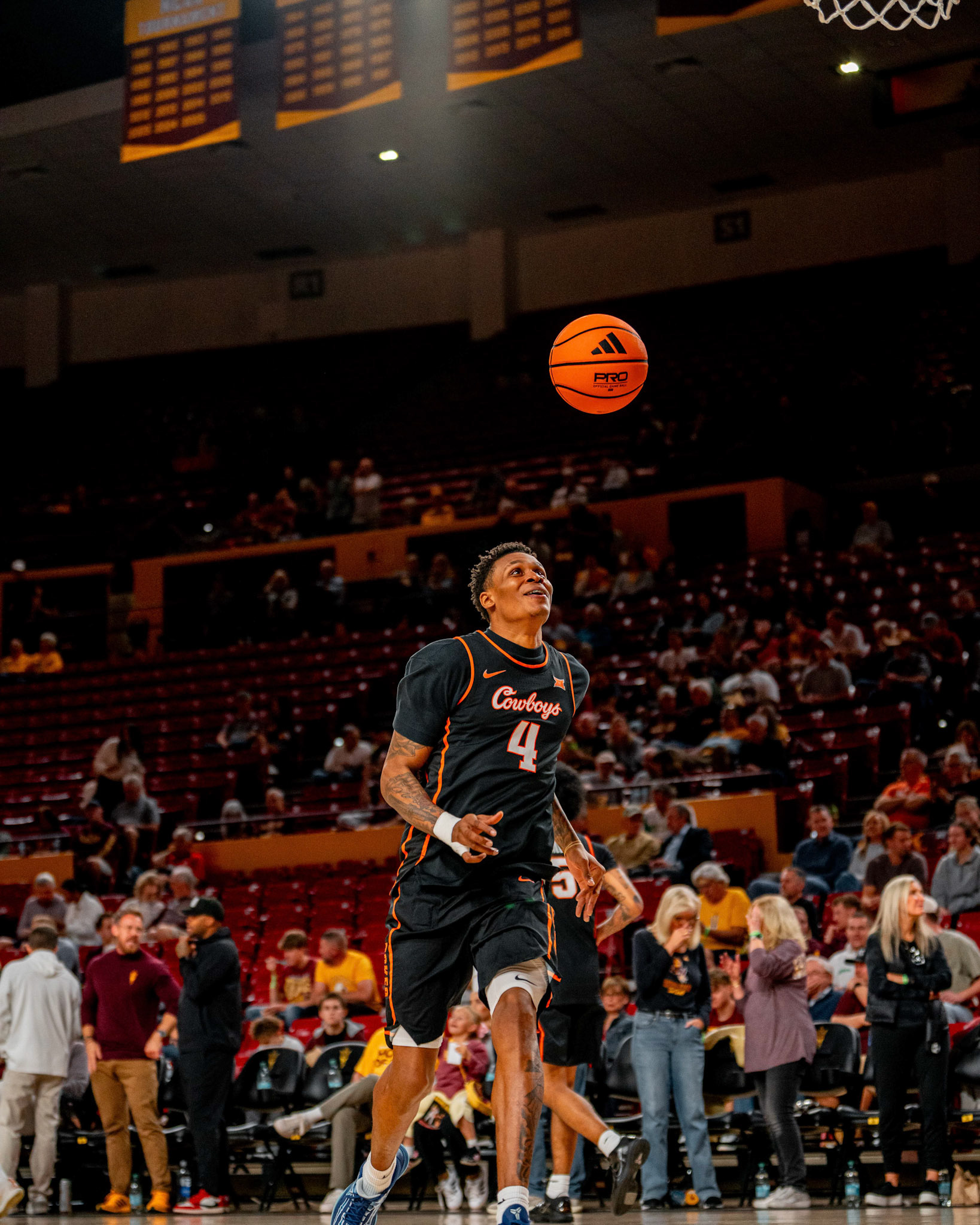 Image Taken at Oklahoma State Mens Basketball at Arizona State University, 10, 02, 2026, Desert Financial Arena, Tempe, Arizona. Carson Skidmore/OSU Athletics