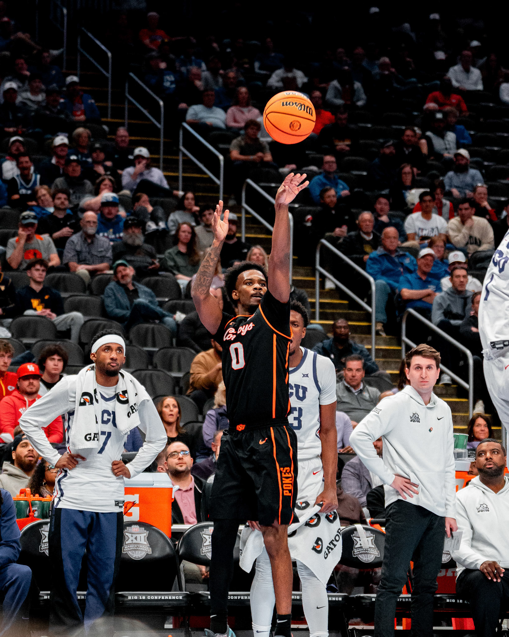 Image Taken at MBB vs TCU (Big 12 Tournamentt, 12, 03, 2026, T-Mobile Center, Kansas City Missouri. Carson Skidmore/OSU Athletics