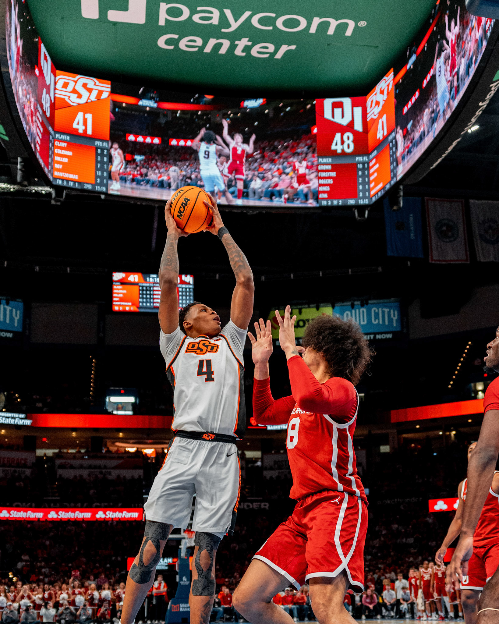 Image Taken at OkState vs Oklahoma, 13, 12, 2025, Paycom Center, Oklahoma City Oklahoma. Carson Skidmore/OSU Athletics