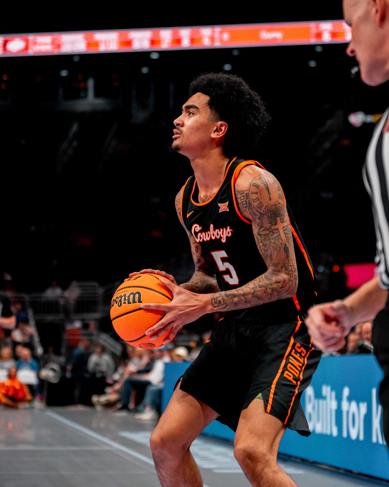 Image Taken at 2026 Phillips 66 Big 12 Men's Basketball Tournament, 11, 03, 2026, T-Mobile Center, Kansas City Missouri. Carson Skidmore/OSU Athletics