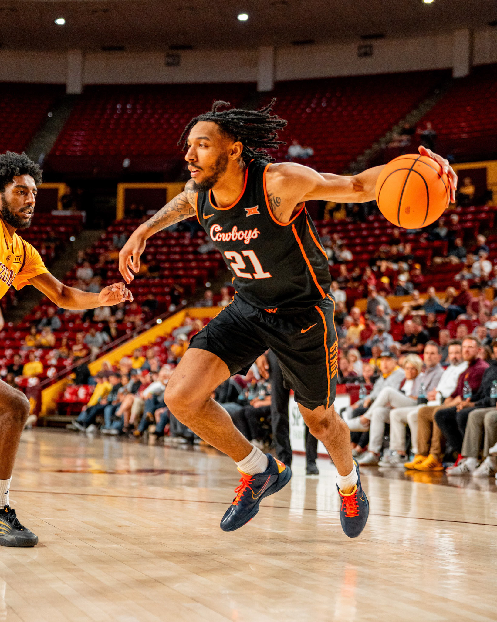 Image Taken at Oklahoma State Mens Basketball at Arizona State University, 10, 02, 2026, Desert Financial Arena, Tempe, Arizona. Carson Skidmore/OSU Athletics