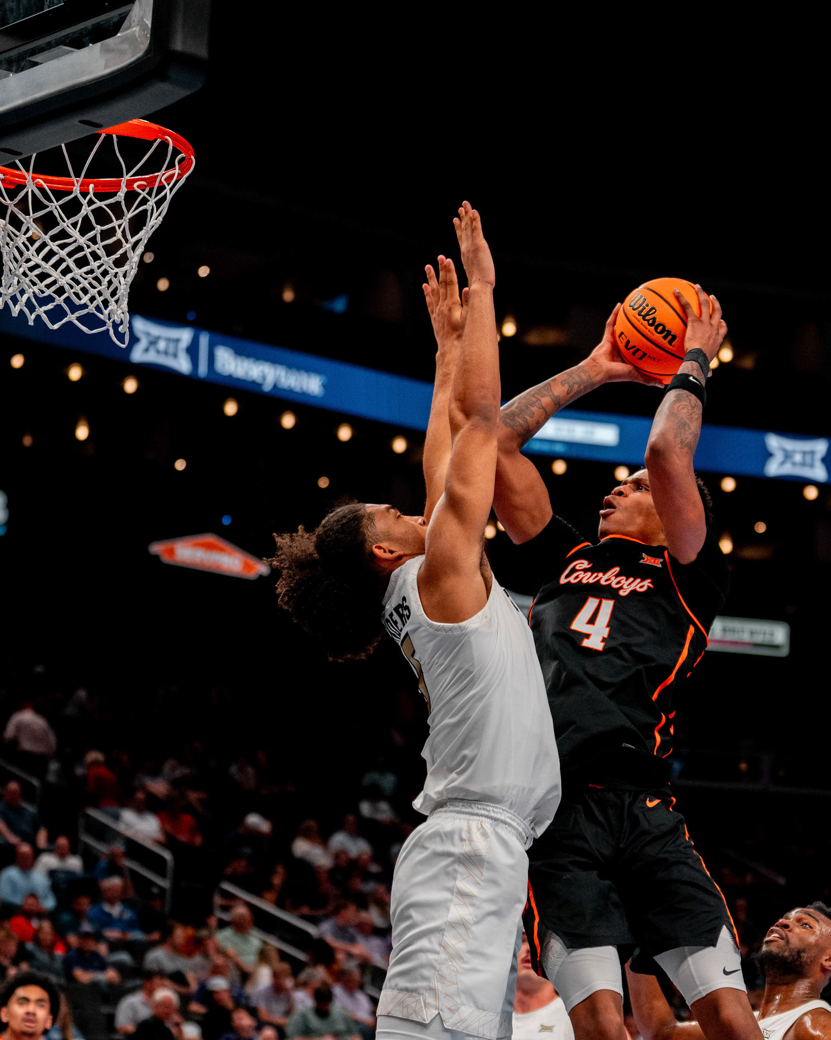 Image Taken at 2026 Phillips 66 Big 12 Men's Basketball Tournament, 11, 03, 2026, T-Mobile Center, Kansas City Missouri. Carson Skidmore/OSU Athletics