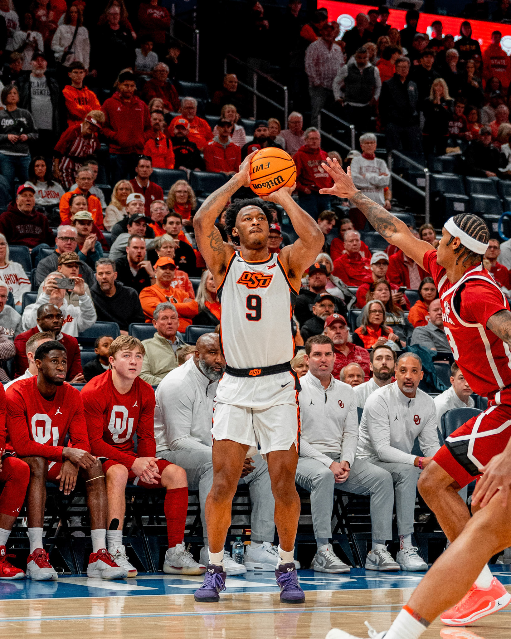 Image Taken at OkState vs Oklahoma, 13, 12, 2025, Paycom Center, Oklahoma City Oklahoma. Carson Skidmore/OSU Athletics