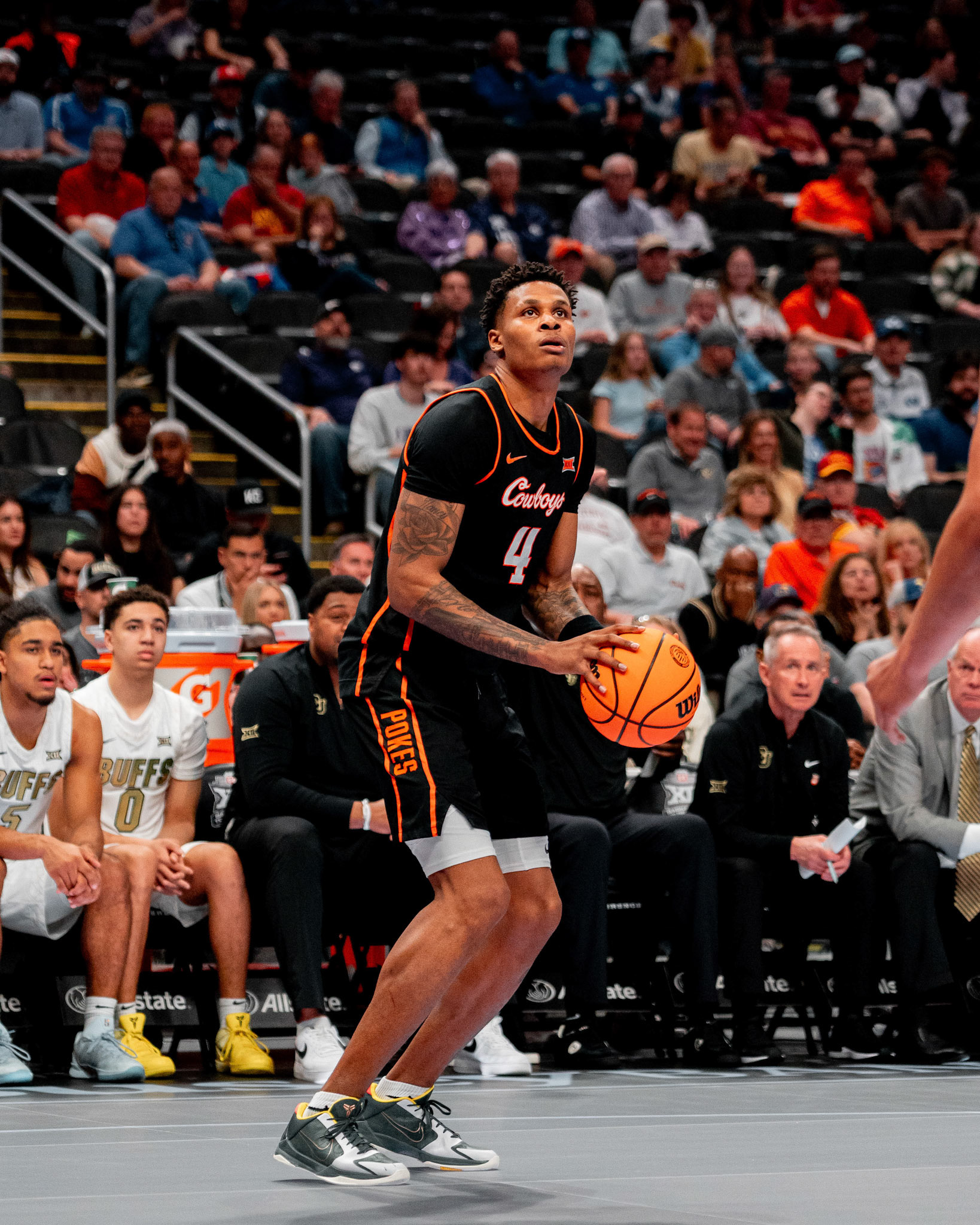 Image Taken at 2026 Phillips 66 Big 12 Men's Basketball Tournament, 11, 03, 2026, T-Mobile Center, Kansas City Missouri. Carson Skidmore/OSU Athletics