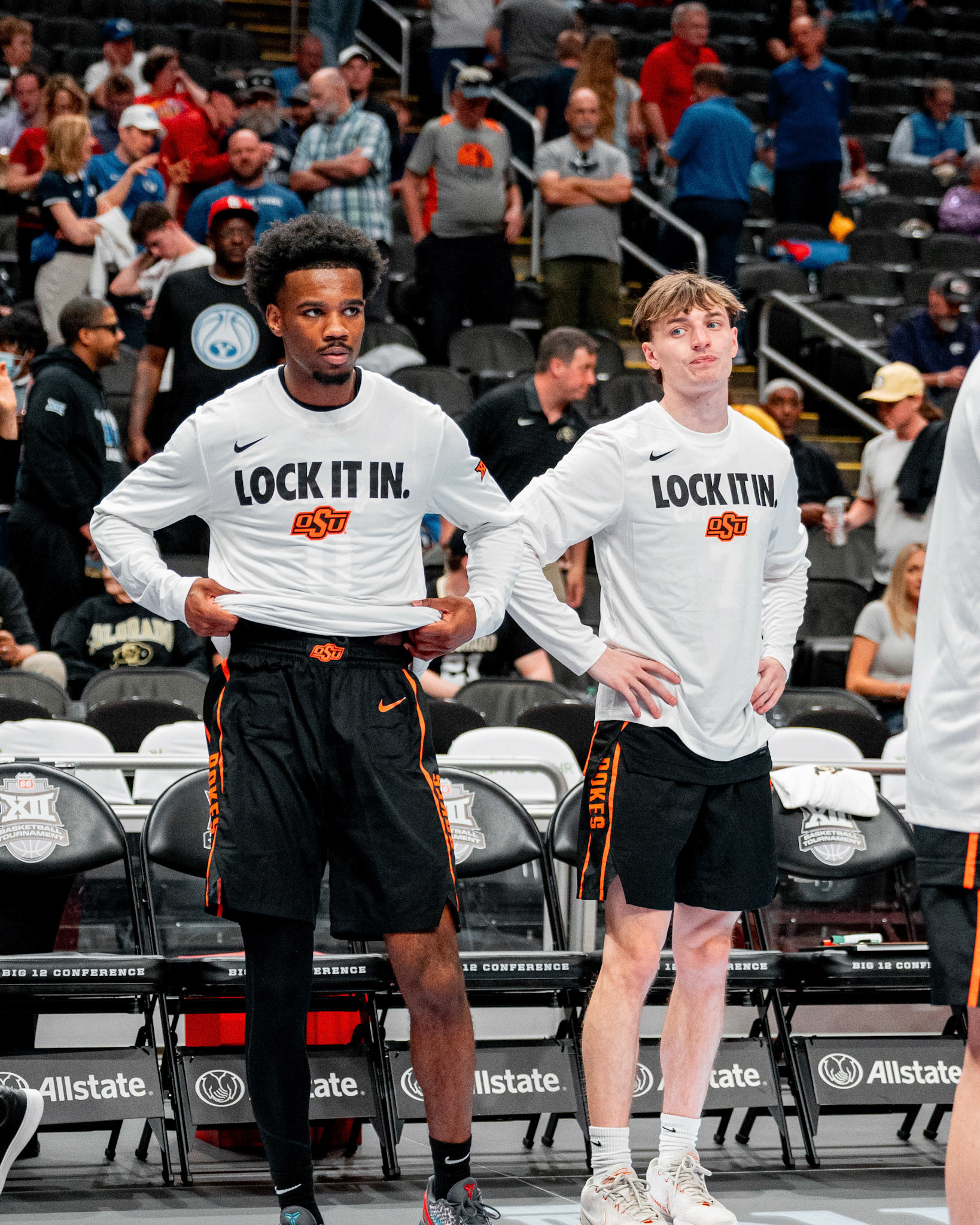 Image Taken at 2026 Phillips 66 Big 12 Men's Basketball Tournament, 11, 03, 2026, T-Mobile Center, Kansas City Missouri. Carson Skidmore/OSU Athletics