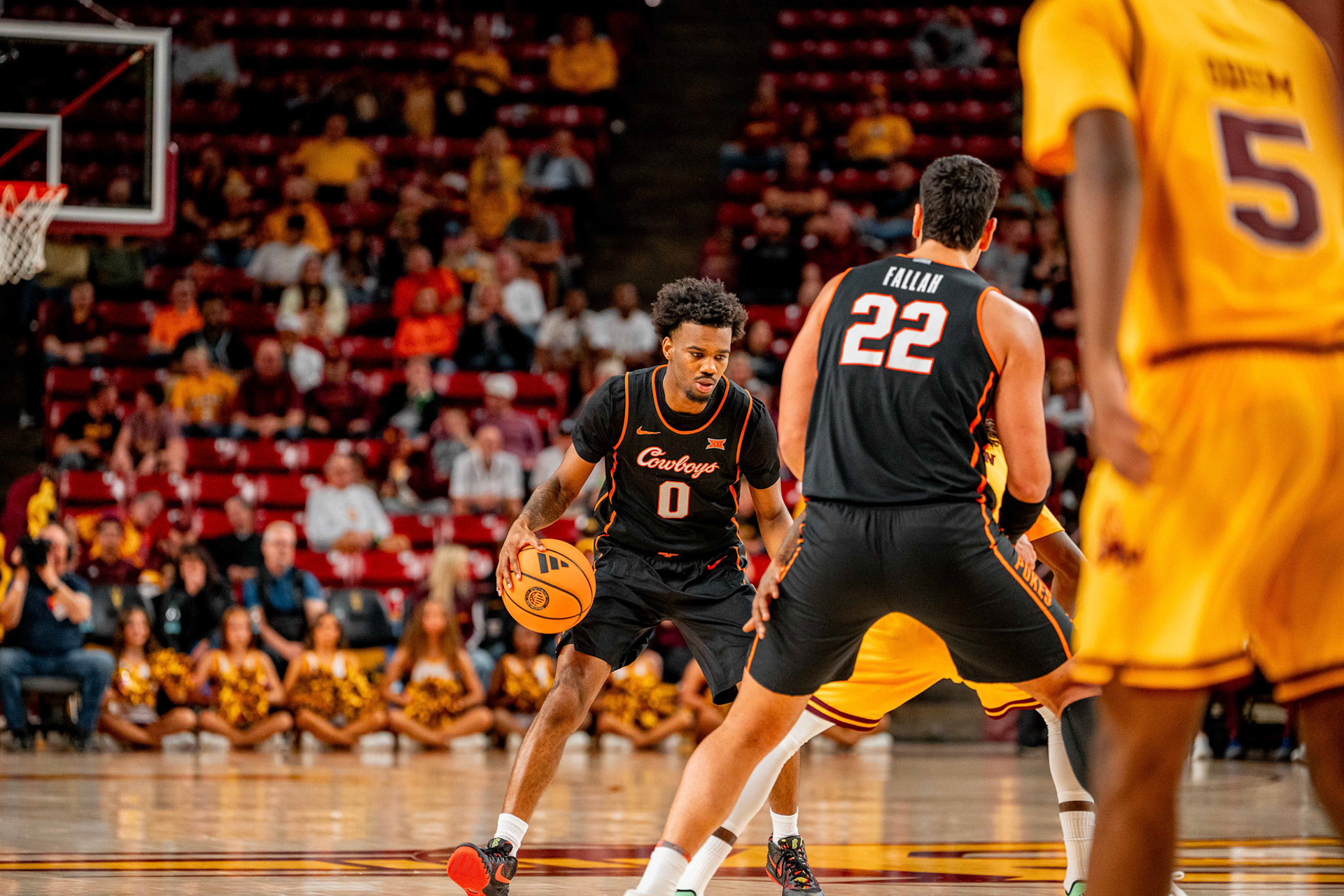 Image Taken at Oklahoma State Mens Basketball at Arizona State University, 10, 02, 2026, Desert Financial Arena, Tempe, Arizona. Carson Skidmore/OSU Athletics