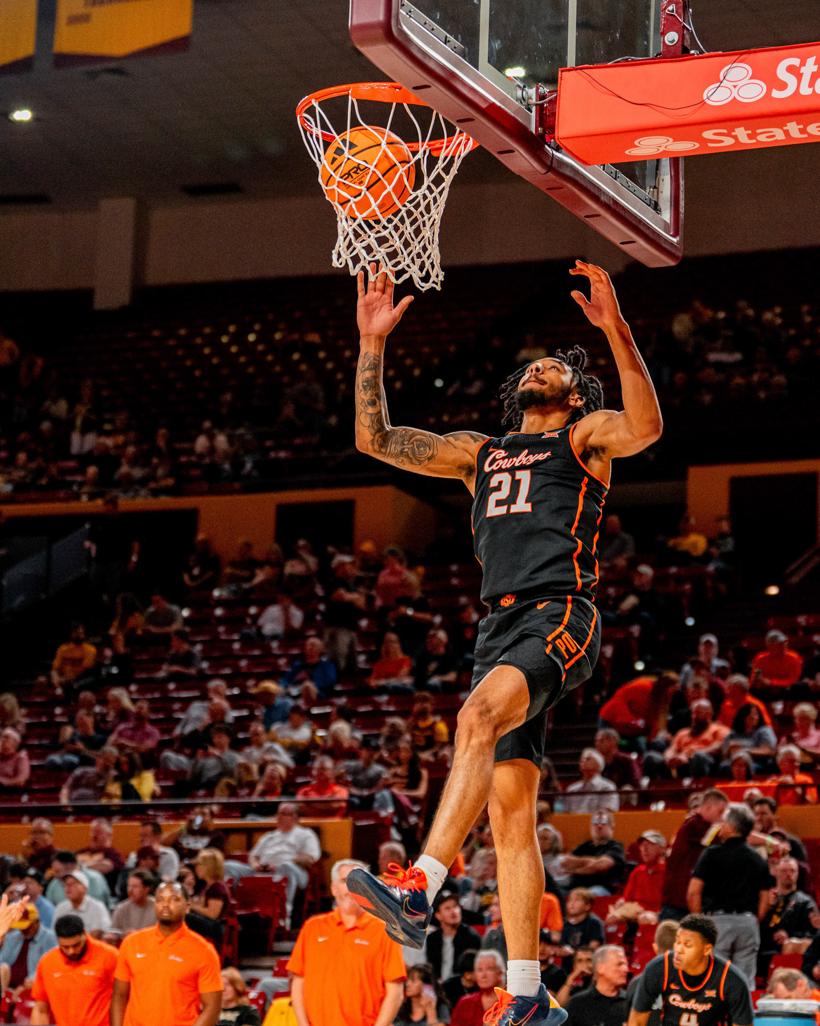 Image Taken at Oklahoma State Mens Basketball at Arizona State University, 10, 02, 2026, Desert Financial Arena, Tempe, Arizona. Carson Skidmore/OSU Athletics