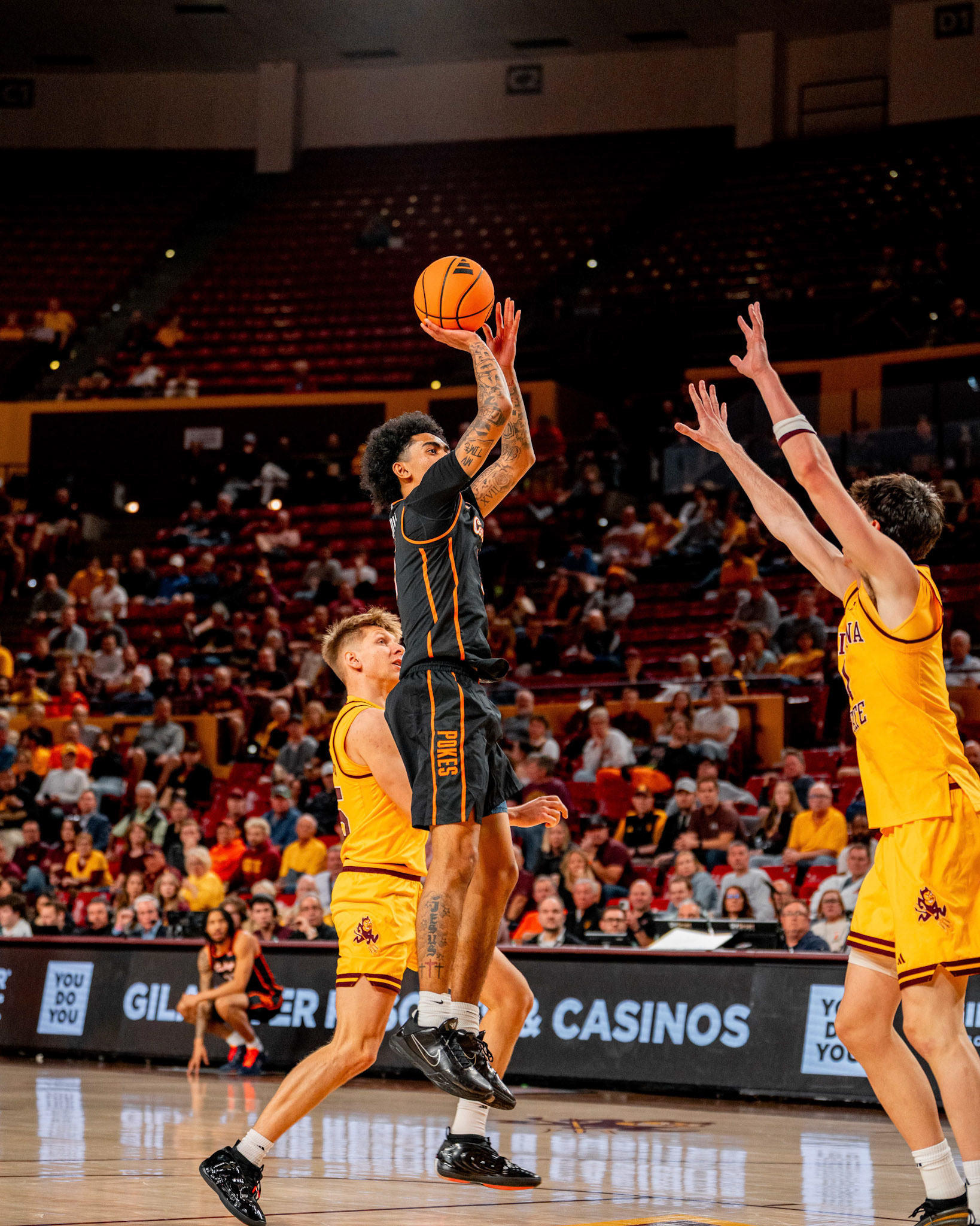 Image Taken at Oklahoma State Mens Basketball at Arizona State University, 10, 02, 2026, Desert Financial Arena, Tempe, Arizona. Carson Skidmore/OSU Athletics