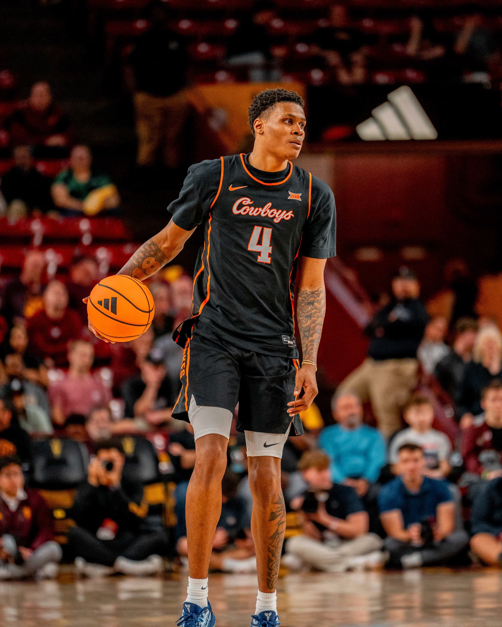 Image Taken at Oklahoma State Mens Basketball at Arizona State University, 10, 02, 2026, Desert Financial Arena, Tempe, Arizona. Carson Skidmore/OSU Athletics