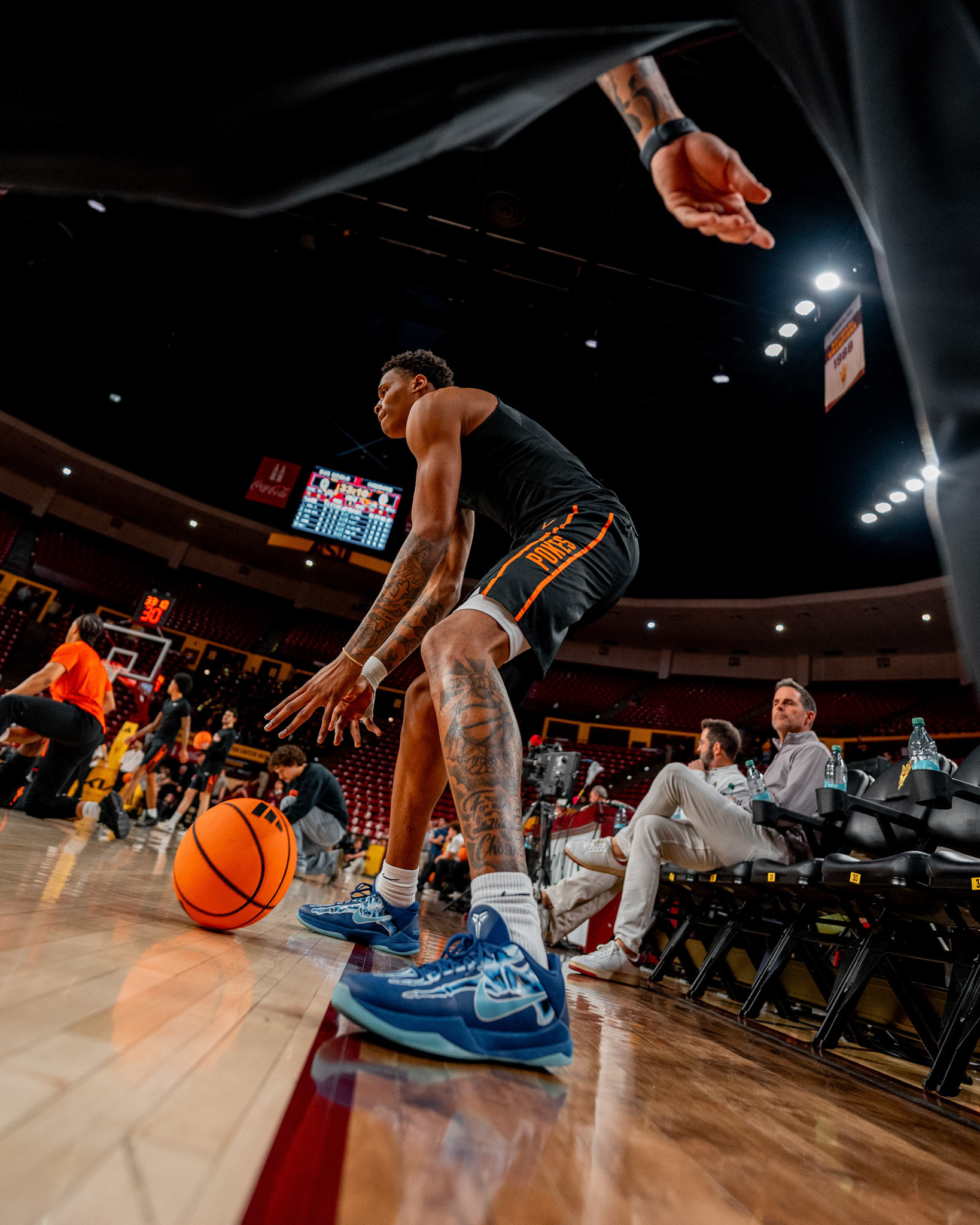 Image Taken at Oklahoma State Mens Basketball at Arizona State University, 10, 02, 2026, Desert Financial Arena, Tempe, Arizona. Carson Skidmore/OSU Athletics