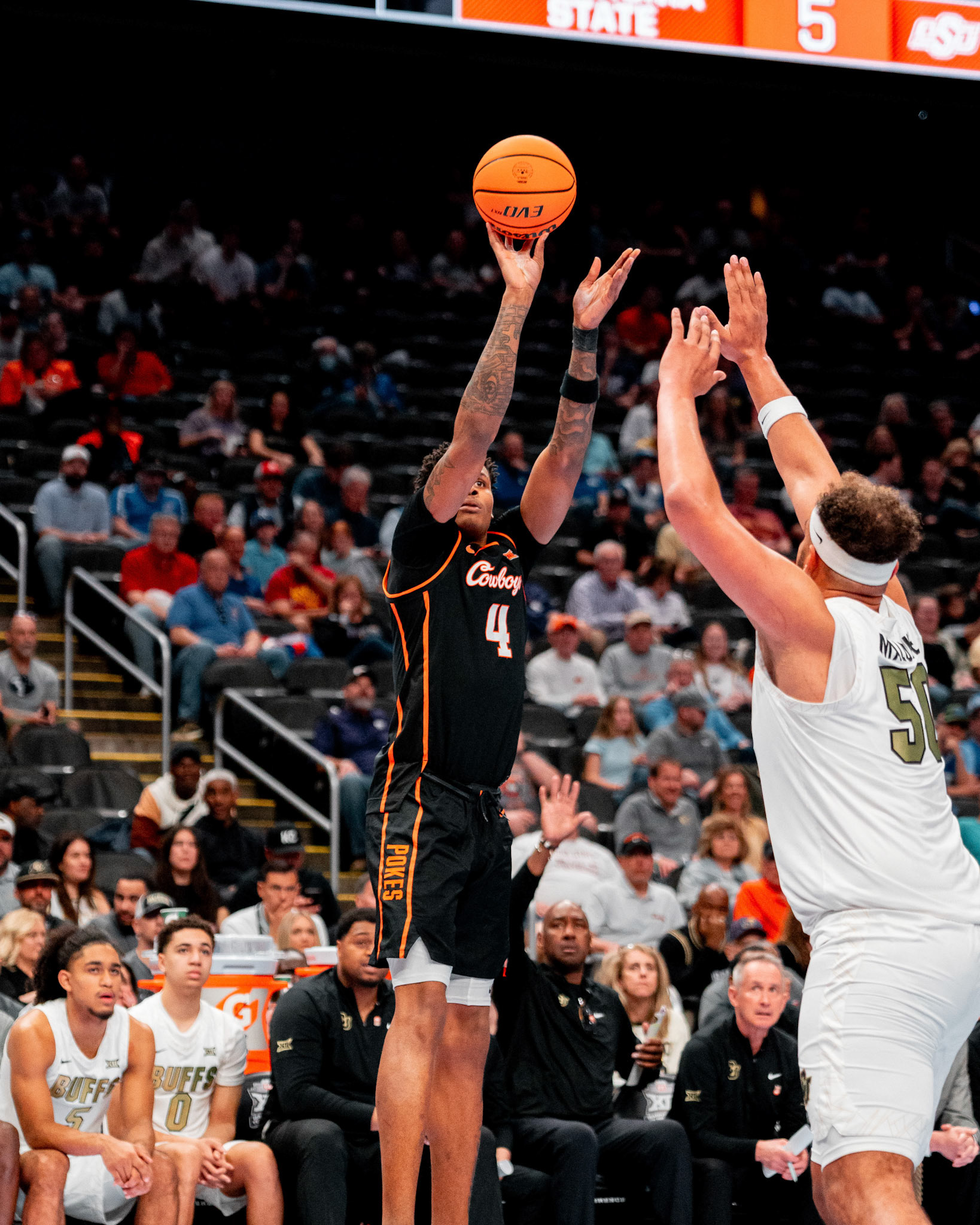 Image Taken at 2026 Phillips 66 Big 12 Men's Basketball Tournament, 11, 03, 2026, T-Mobile Center, Kansas City Missouri. Carson Skidmore/OSU Athletics