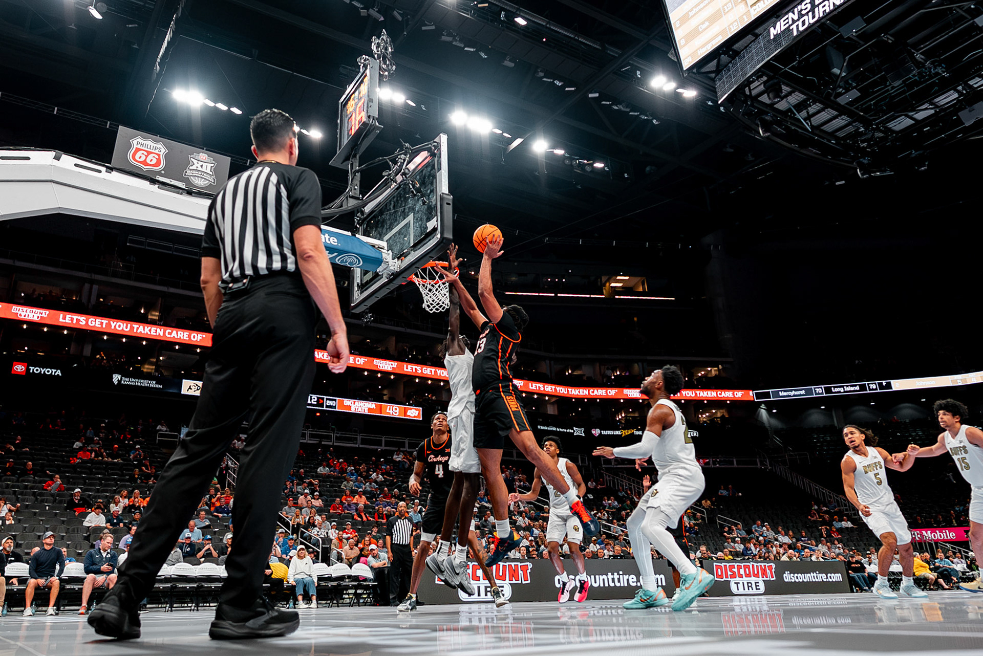 Image Taken at 2026 Phillips 66 Big 12 Men's Basketball Tournament, 11, 03, 2026, T-Mobile Center, Kansas City Missouri. Carson Skidmore/OSU Athletics