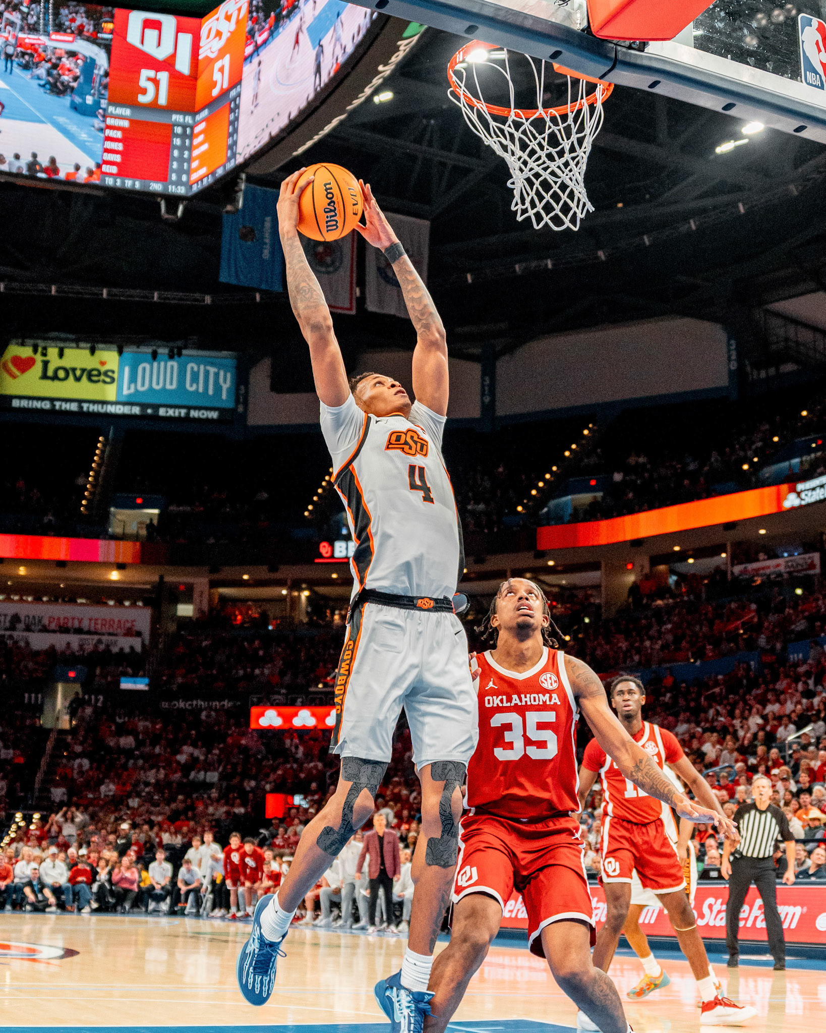 Image Taken at OkState vs Oklahoma, 13, 12, 2025, Paycom Center, Oklahoma City Oklahoma. Carson Skidmore/OSU Athletics