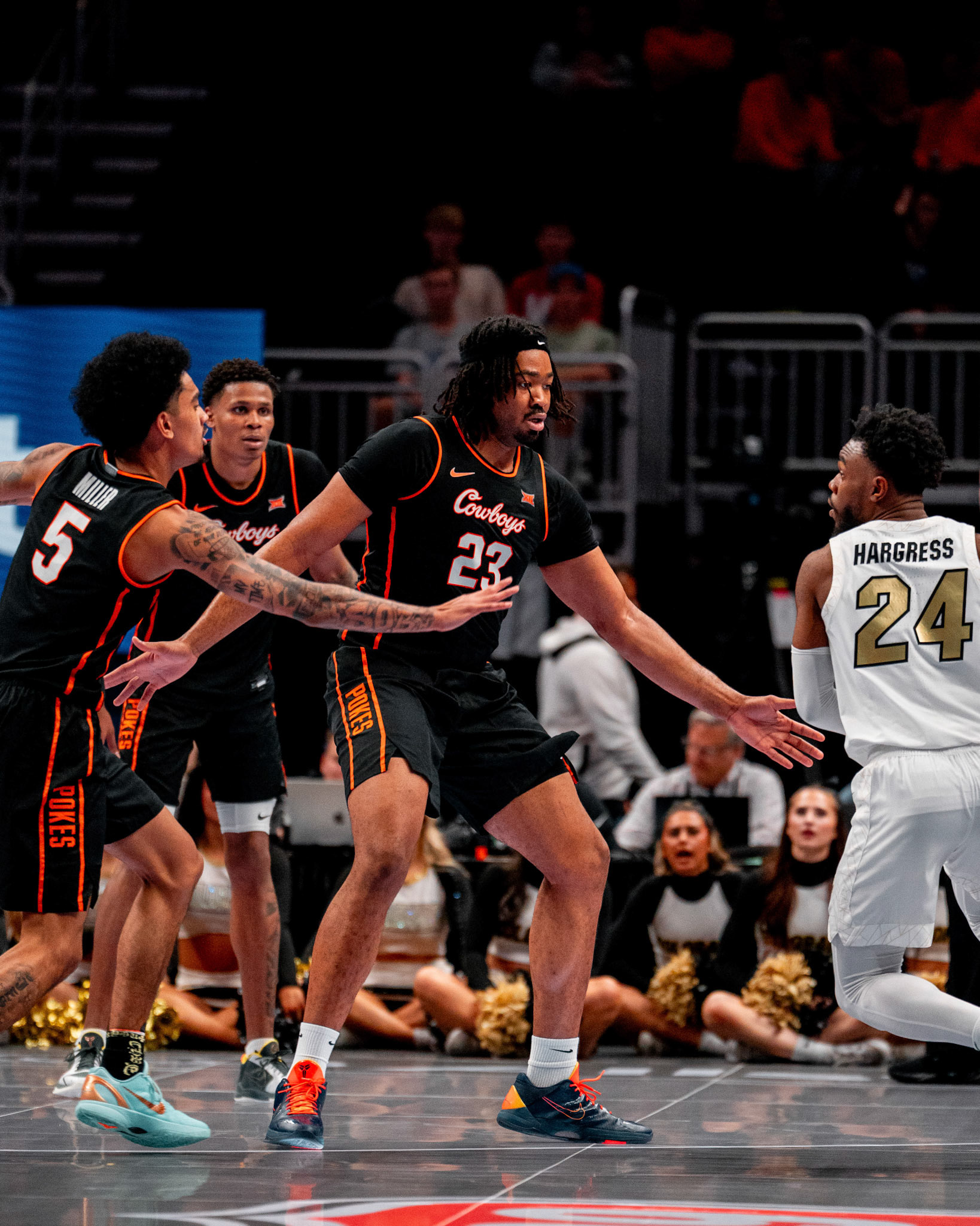 Image Taken at 2026 Phillips 66 Big 12 Men's Basketball Tournament, 11, 03, 2026, T-Mobile Center, Kansas City Missouri. Carson Skidmore/OSU Athletics