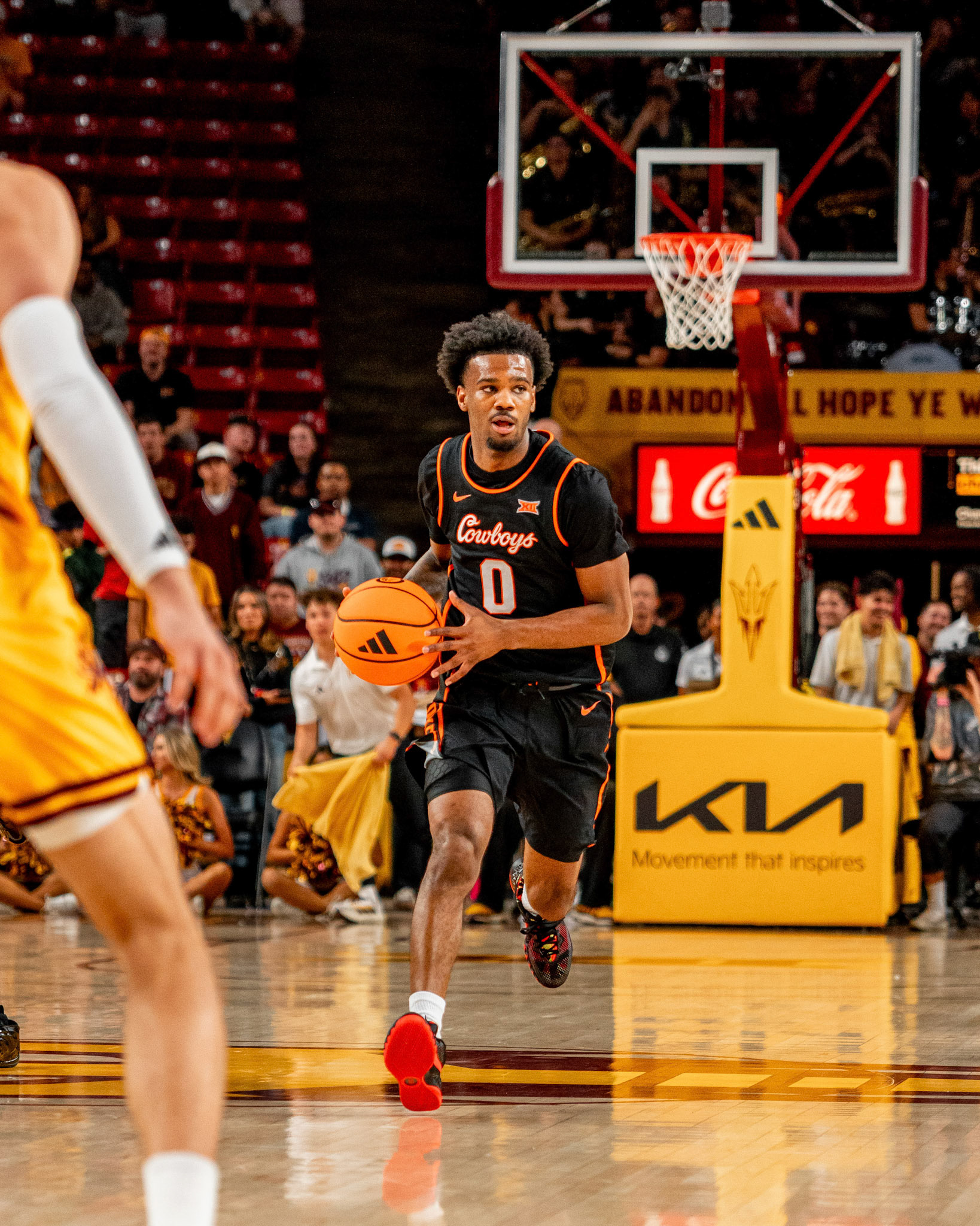 Image Taken at Oklahoma State Mens Basketball at Arizona State University, 10, 02, 2026, Desert Financial Arena, Tempe, Arizona. Carson Skidmore/OSU Athletics