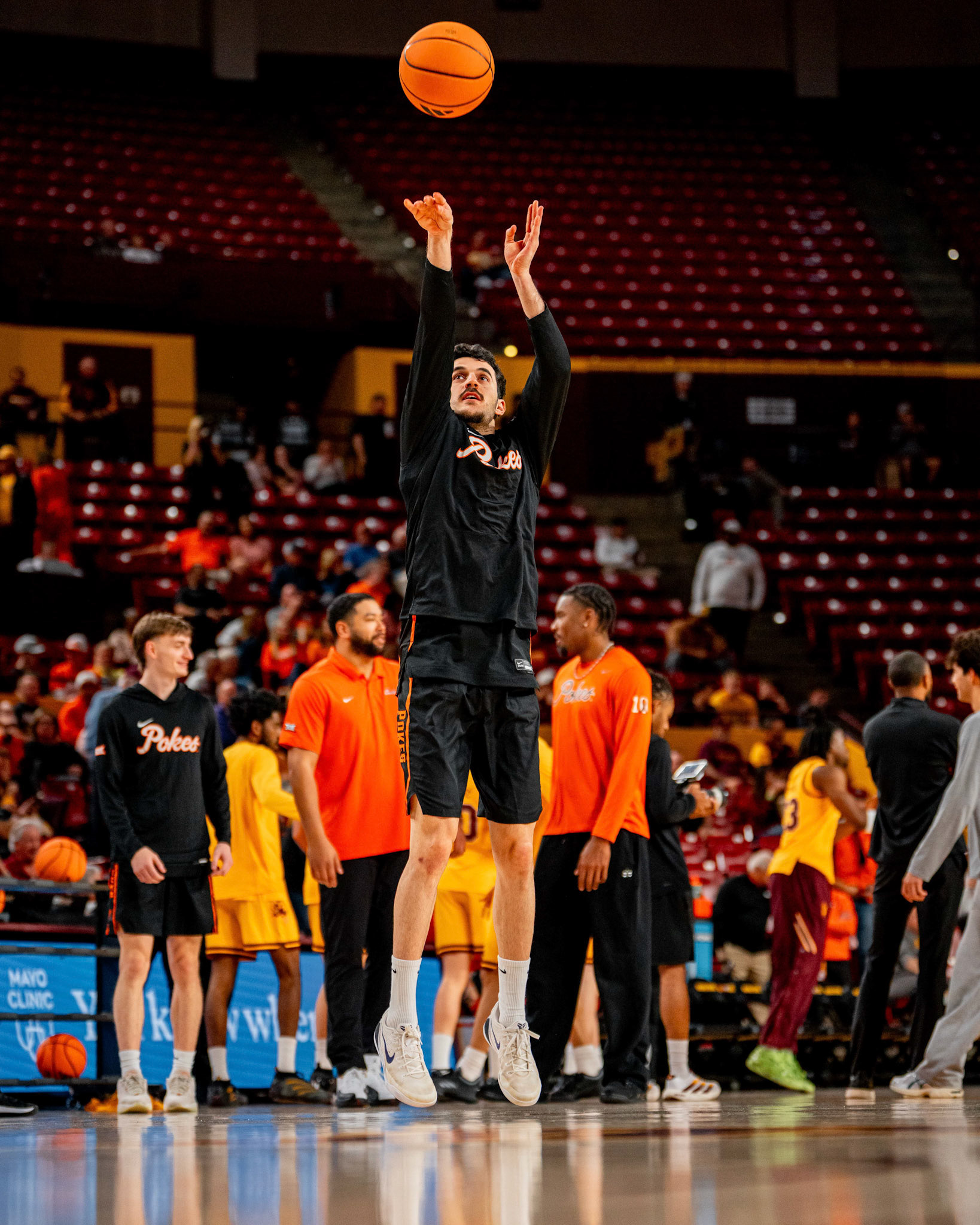 Image Taken at Oklahoma State Mens Basketball at Arizona State University, 10, 02, 2026, Desert Financial Arena, Tempe, Arizona. Carson Skidmore/OSU Athletics