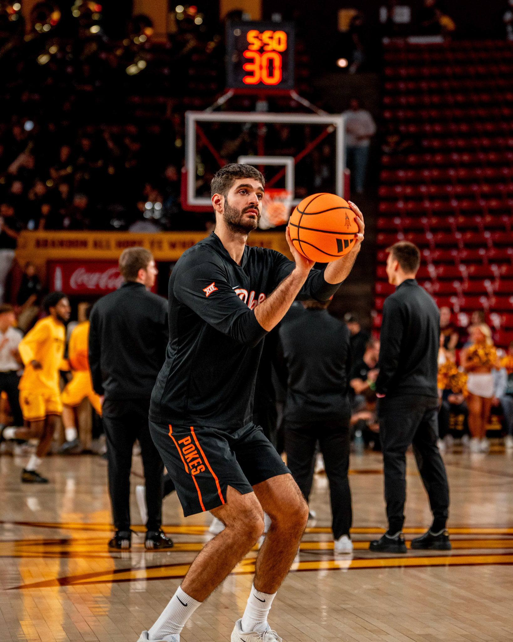 Image Taken at Oklahoma State Mens Basketball at Arizona State University, 10, 02, 2026, Desert Financial Arena, Tempe, Arizona. Carson Skidmore/OSU Athletics