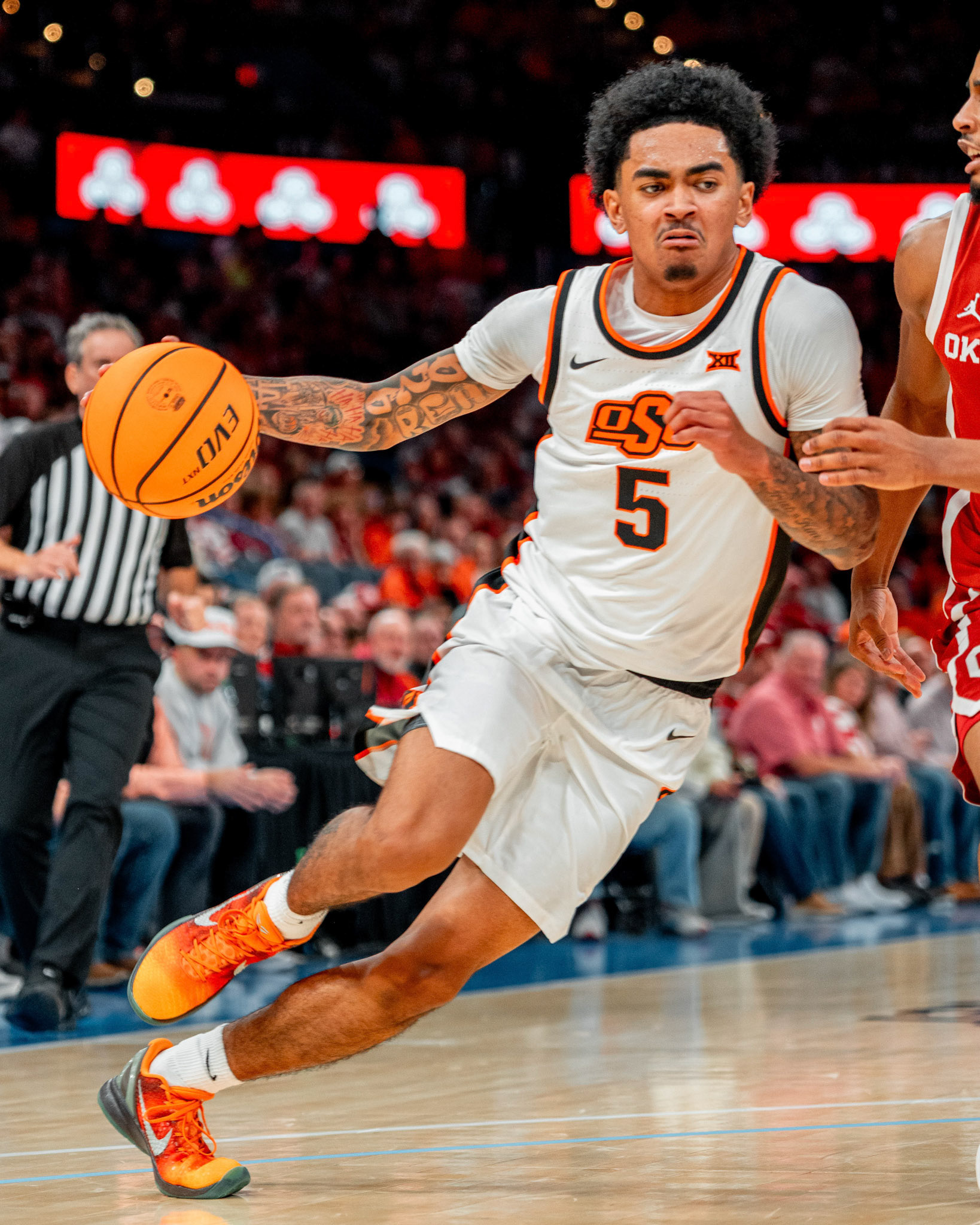 Image Taken at OkState vs Oklahoma, 13, 12, 2025, Paycom Center, Oklahoma City Oklahoma. Carson Skidmore/OSU Athletics