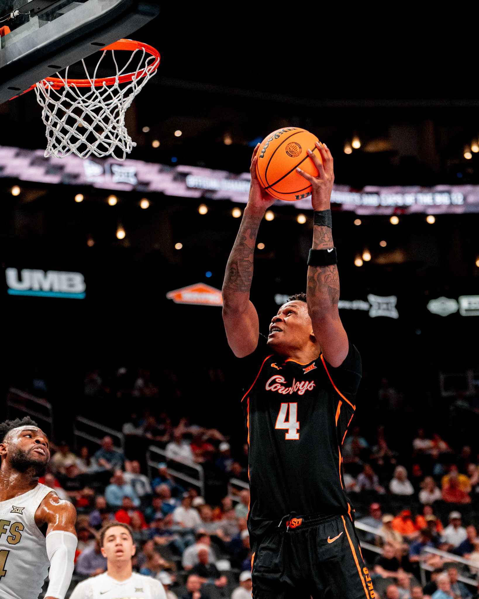 Image Taken at 2026 Phillips 66 Big 12 Men's Basketball Tournament, 11, 03, 2026, T-Mobile Center, Kansas City Missouri. Carson Skidmore/OSU Athletics