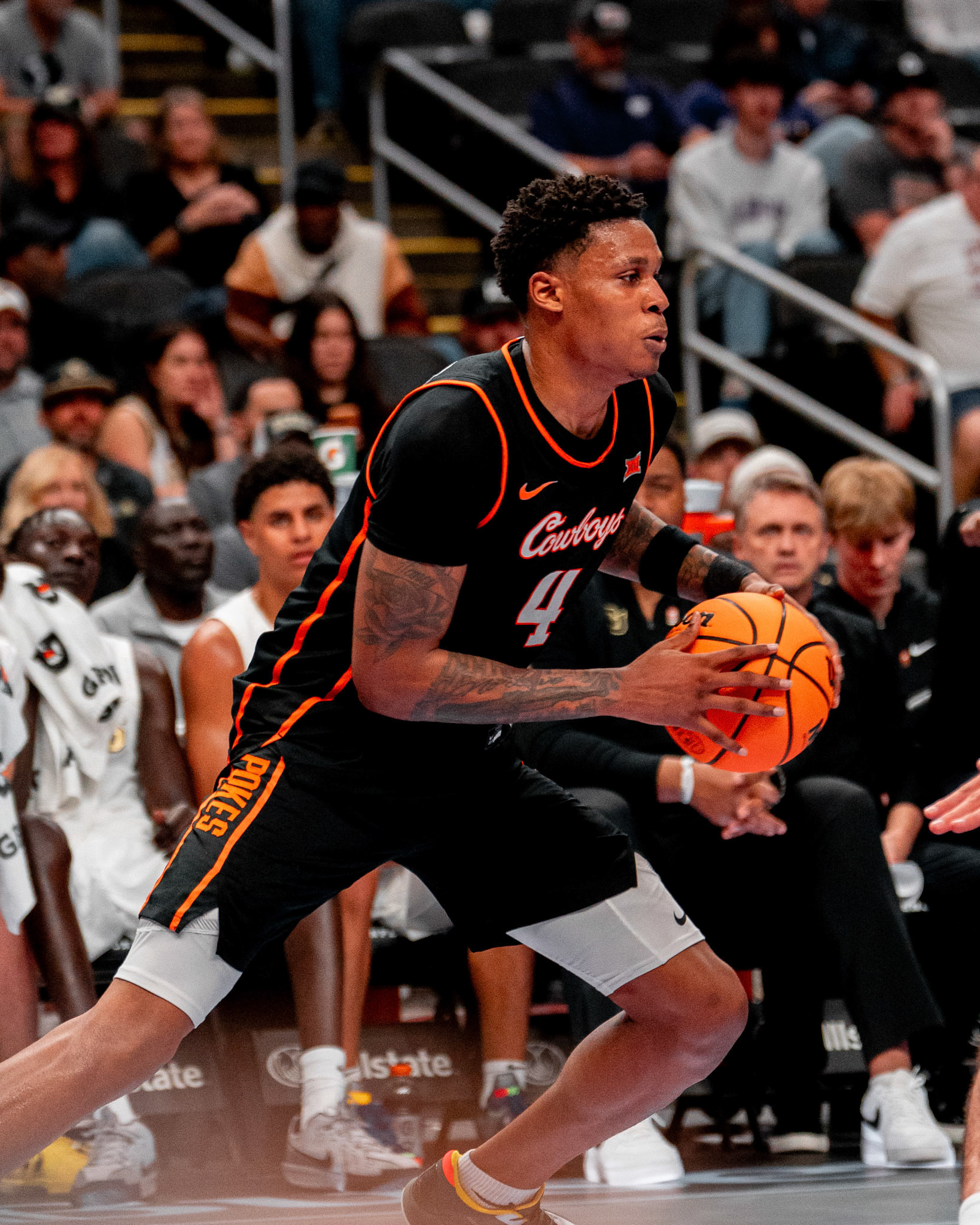 Image Taken at 2026 Phillips 66 Big 12 Men's Basketball Tournament, 11, 03, 2026, T-Mobile Center, Kansas City Missouri. Carson Skidmore/OSU Athletics