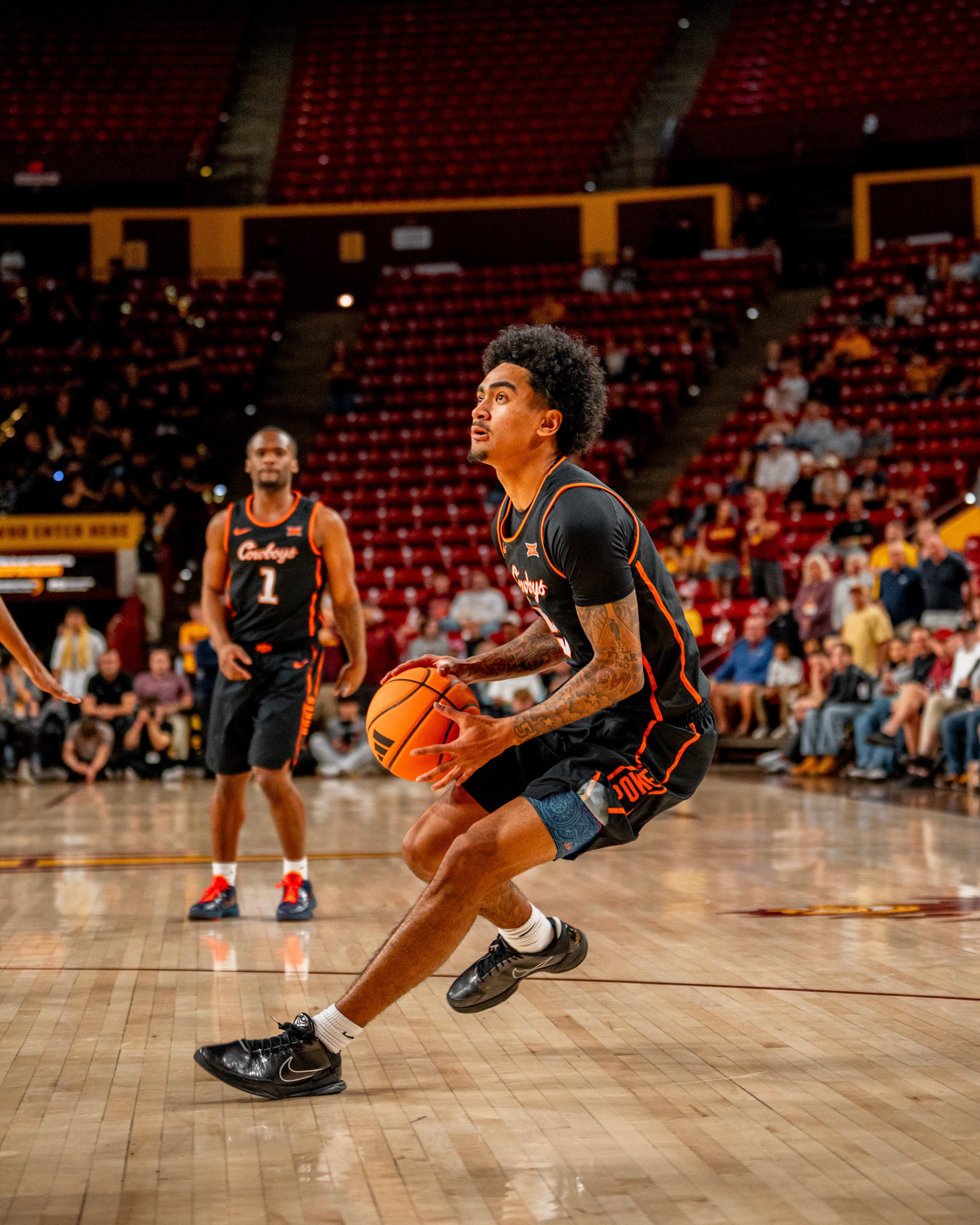 Image Taken at Oklahoma State Mens Basketball at Arizona State University, 10, 02, 2026, Desert Financial Arena, Tempe, Arizona. Carson Skidmore/OSU Athletics