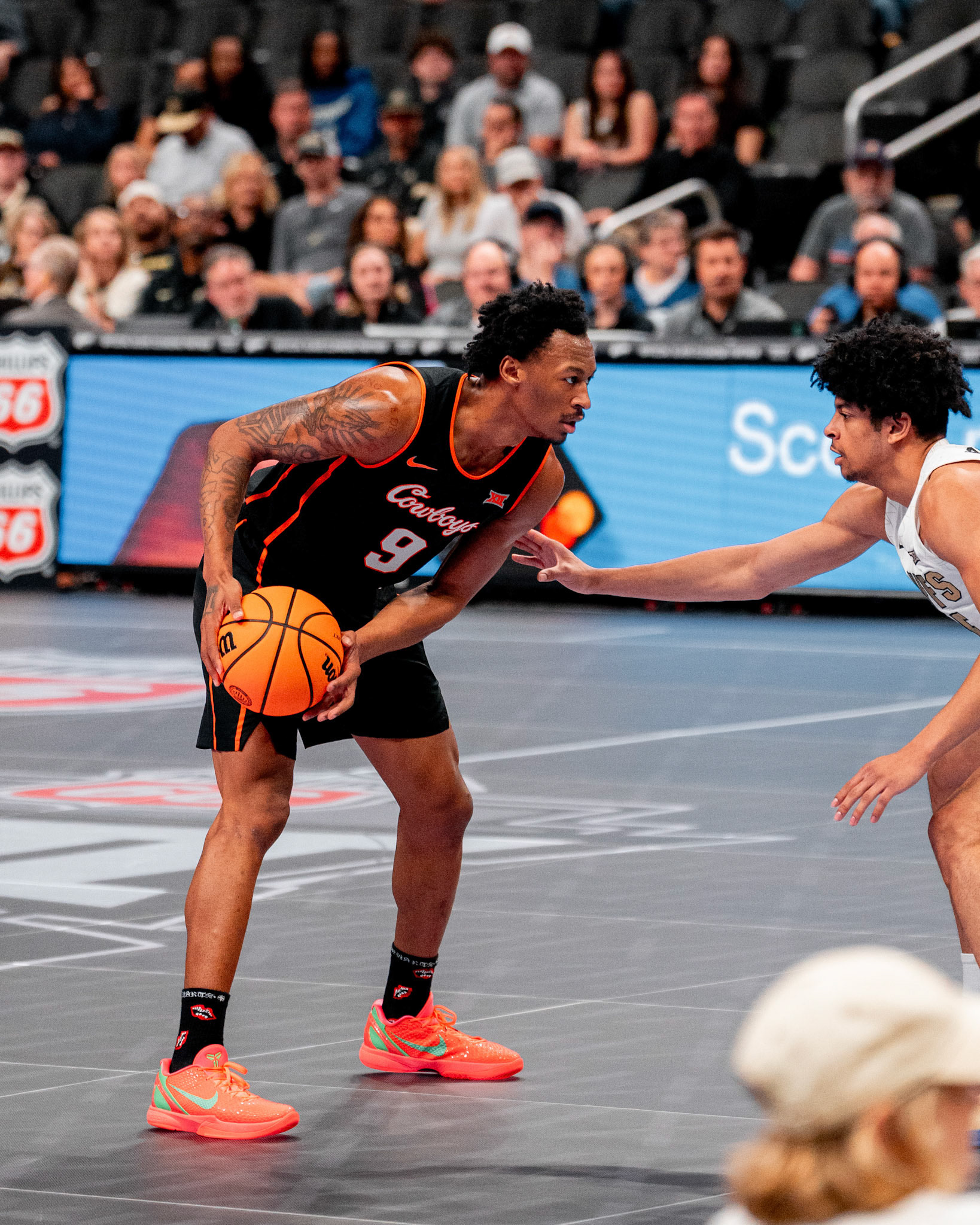 Image Taken at 2026 Phillips 66 Big 12 Men's Basketball Tournament, 11, 03, 2026, T-Mobile Center, Kansas City Missouri. Carson Skidmore/OSU Athletics