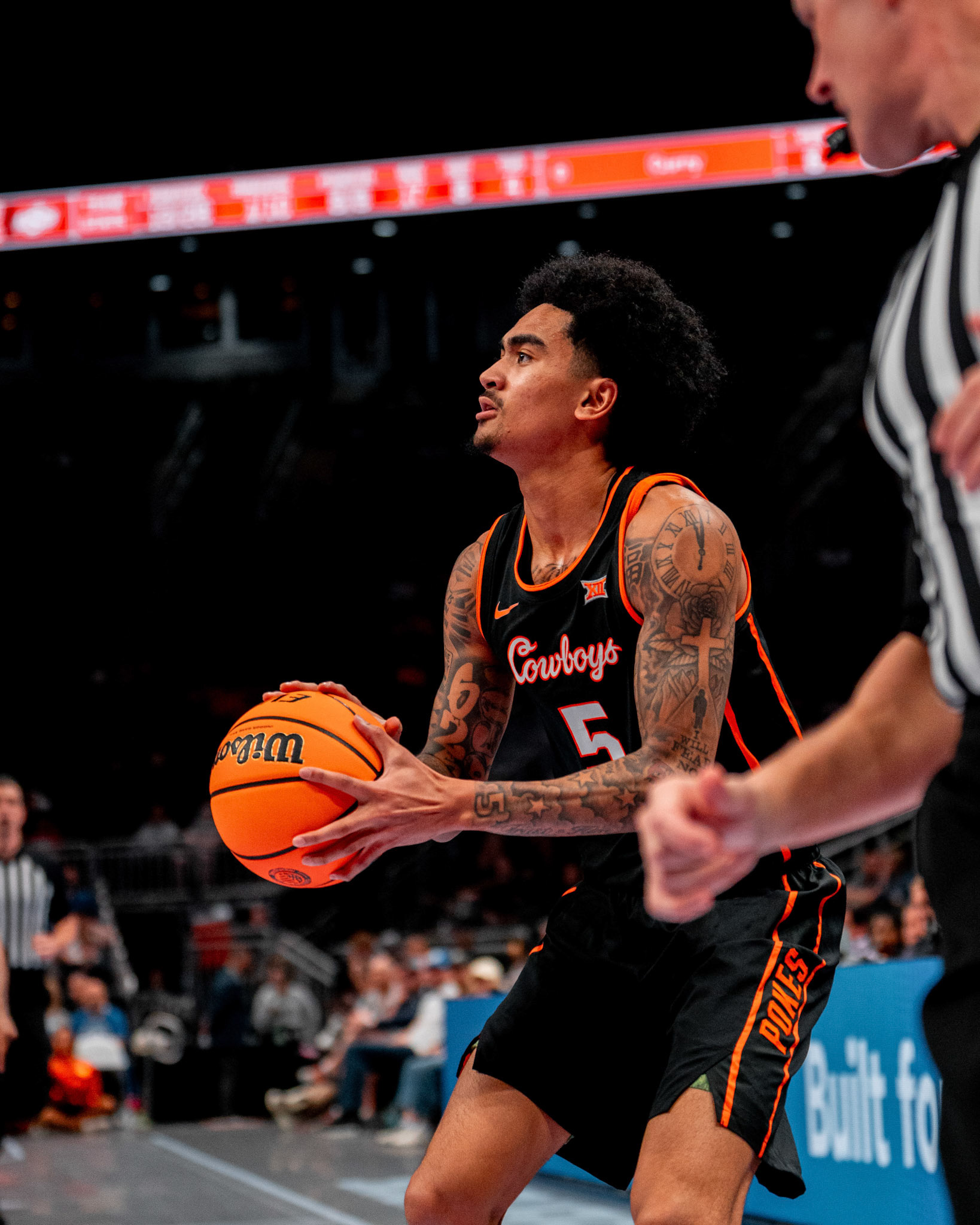 Image Taken at 2026 Phillips 66 Big 12 Men's Basketball Tournament, 11, 03, 2026, T-Mobile Center, Kansas City Missouri. Carson Skidmore/OSU Athletics