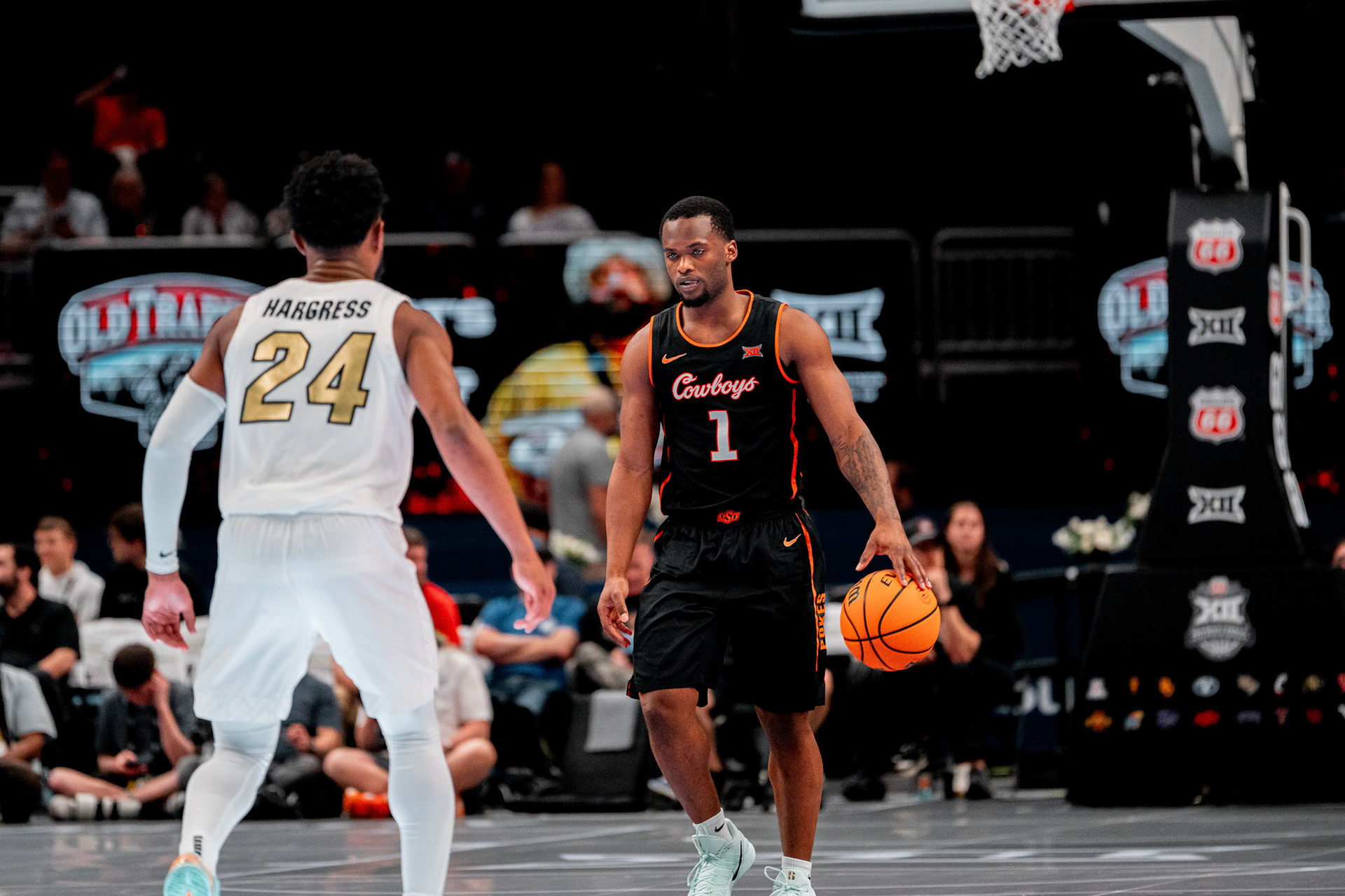 Image Taken at 2026 Phillips 66 Big 12 Men's Basketball Tournament, 11, 03, 2026, T-Mobile Center, Kansas City Missouri. Carson Skidmore/OSU Athletics