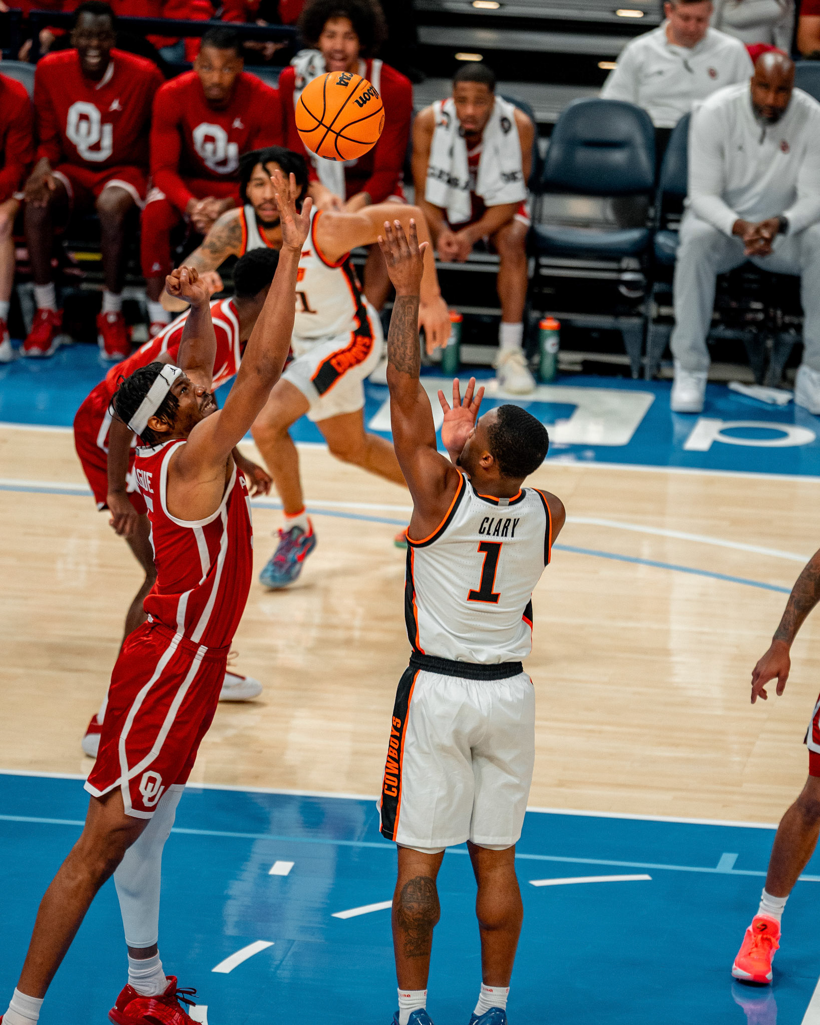 Image Taken at OkState vs Oklahoma, 13, 12, 2025, Paycom Center, Oklahoma City Oklahoma. Carson Skidmore/OSU Athletics
