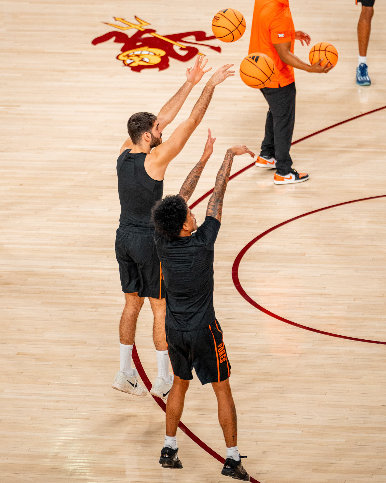 Image Taken at Oklahoma State Mens Basketball at Arizona State University, 10, 02, 2026, Desert Financial Arena, Tempe, Arizona. Carson Skidmore/OSU Athletics