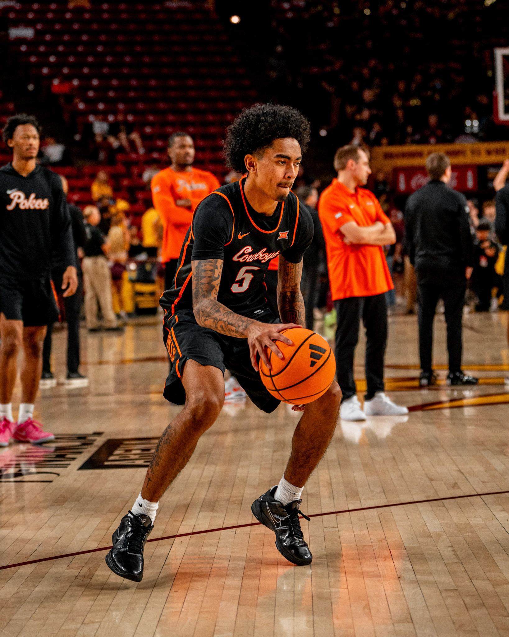 Image Taken at Oklahoma State Mens Basketball at Arizona State University, 10, 02, 2026, Desert Financial Arena, Tempe, Arizona. Carson Skidmore/OSU Athletics