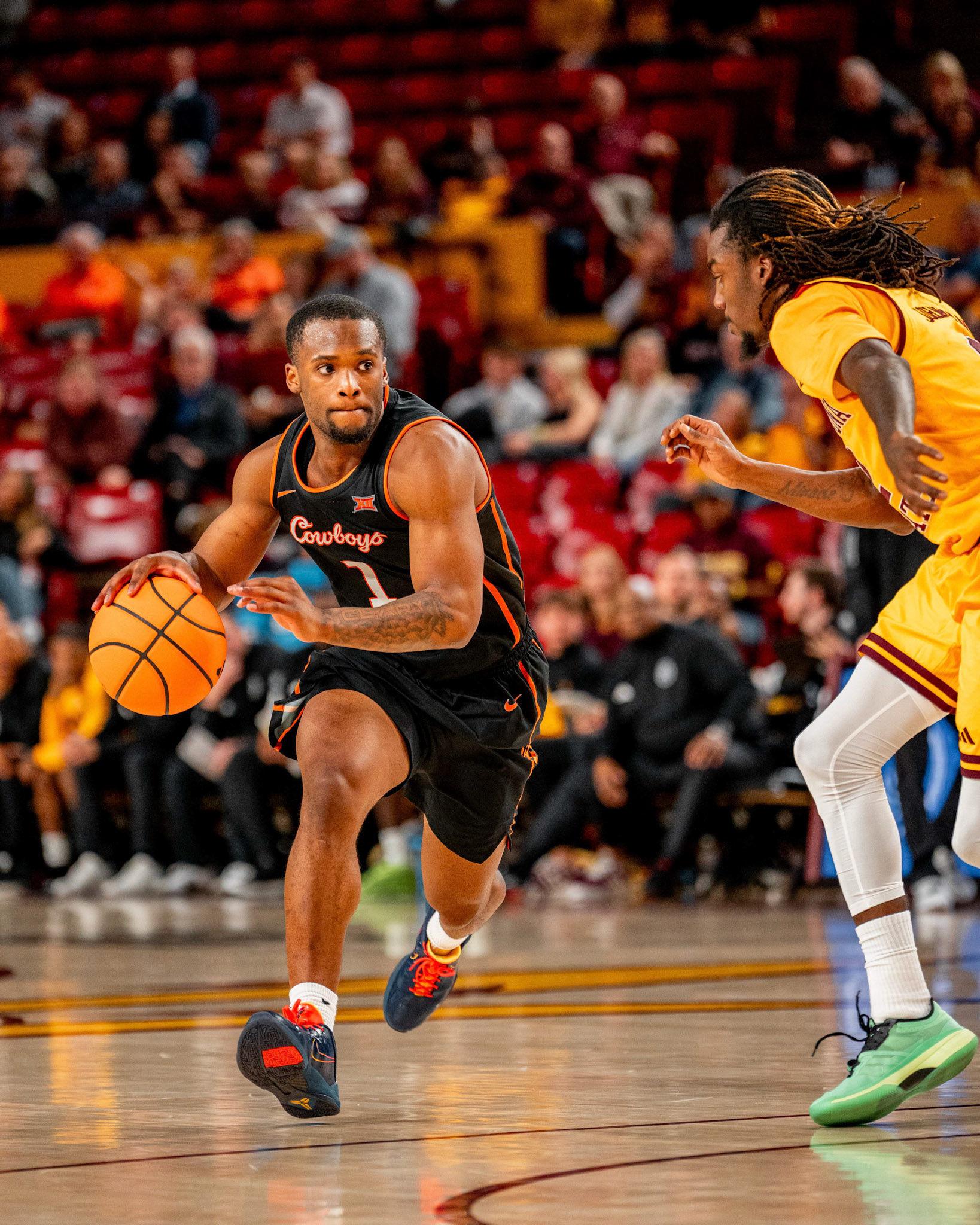 Image Taken at Oklahoma State Mens Basketball at Arizona State University, 10, 02, 2026, Desert Financial Arena, Tempe, Arizona. Carson Skidmore/OSU Athletics