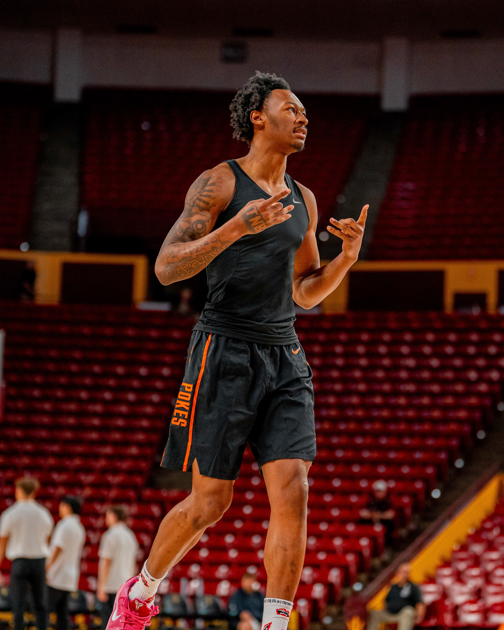 Image Taken at Oklahoma State Mens Basketball at Arizona State University, 10, 02, 2026, Desert Financial Arena, Tempe, Arizona. Carson Skidmore/OSU Athletics