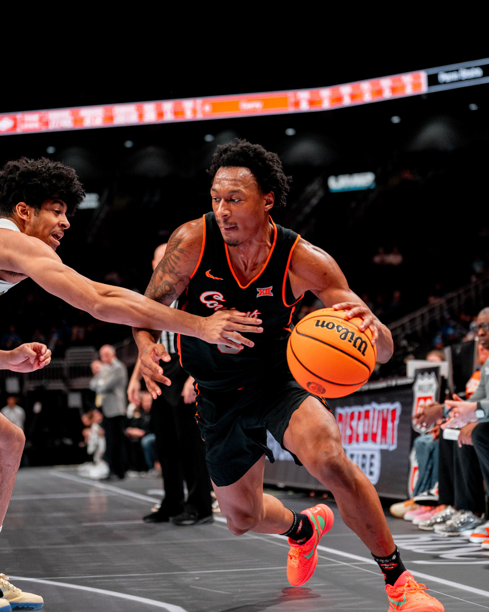 Image Taken at 2026 Phillips 66 Big 12 Men's Basketball Tournament, 11, 03, 2026, T-Mobile Center, Kansas City Missouri. Carson Skidmore/OSU Athletics