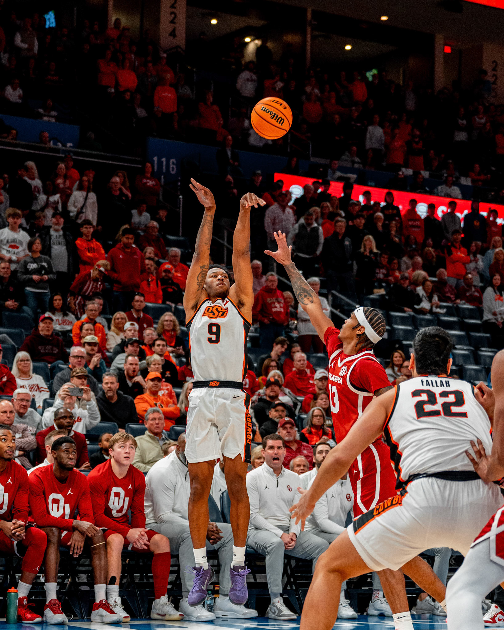 Image Taken at OkState vs Oklahoma, 13, 12, 2025, Paycom Center, Oklahoma City Oklahoma. Carson Skidmore/OSU Athletics