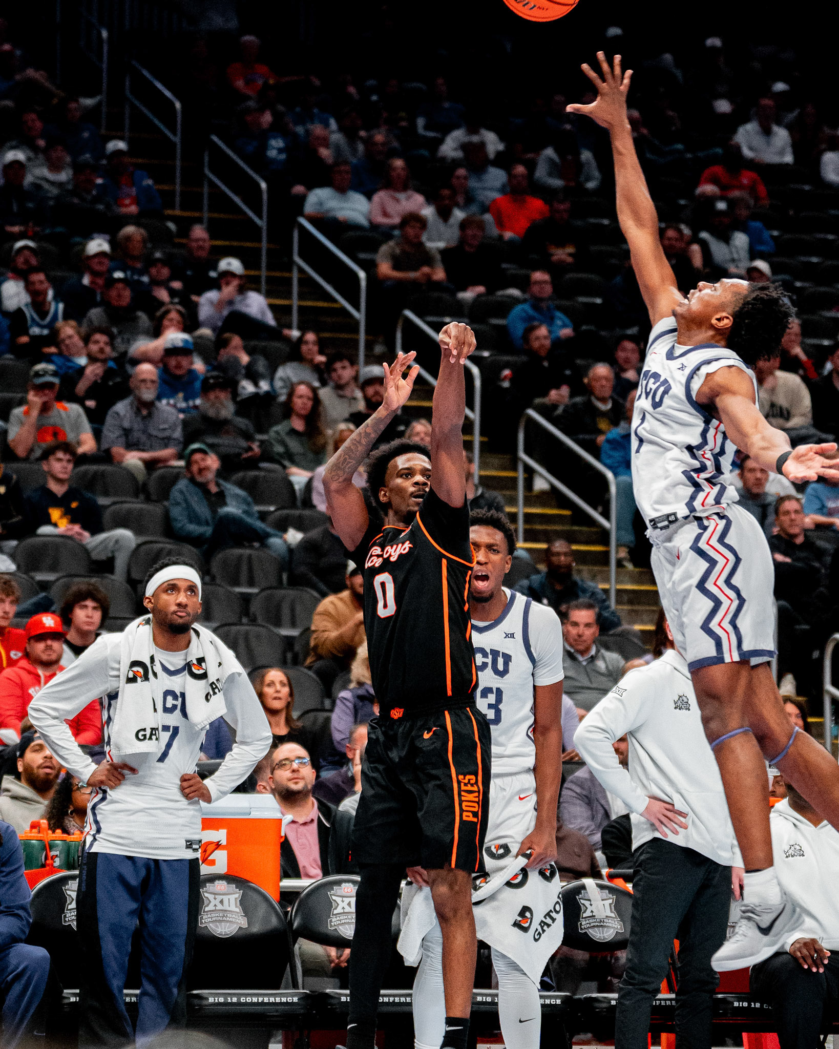 Image Taken at MBB vs TCU (Big 12 Tournamentt, 12, 03, 2026, T-Mobile Center, Kansas City Missouri. Carson Skidmore/OSU Athletics