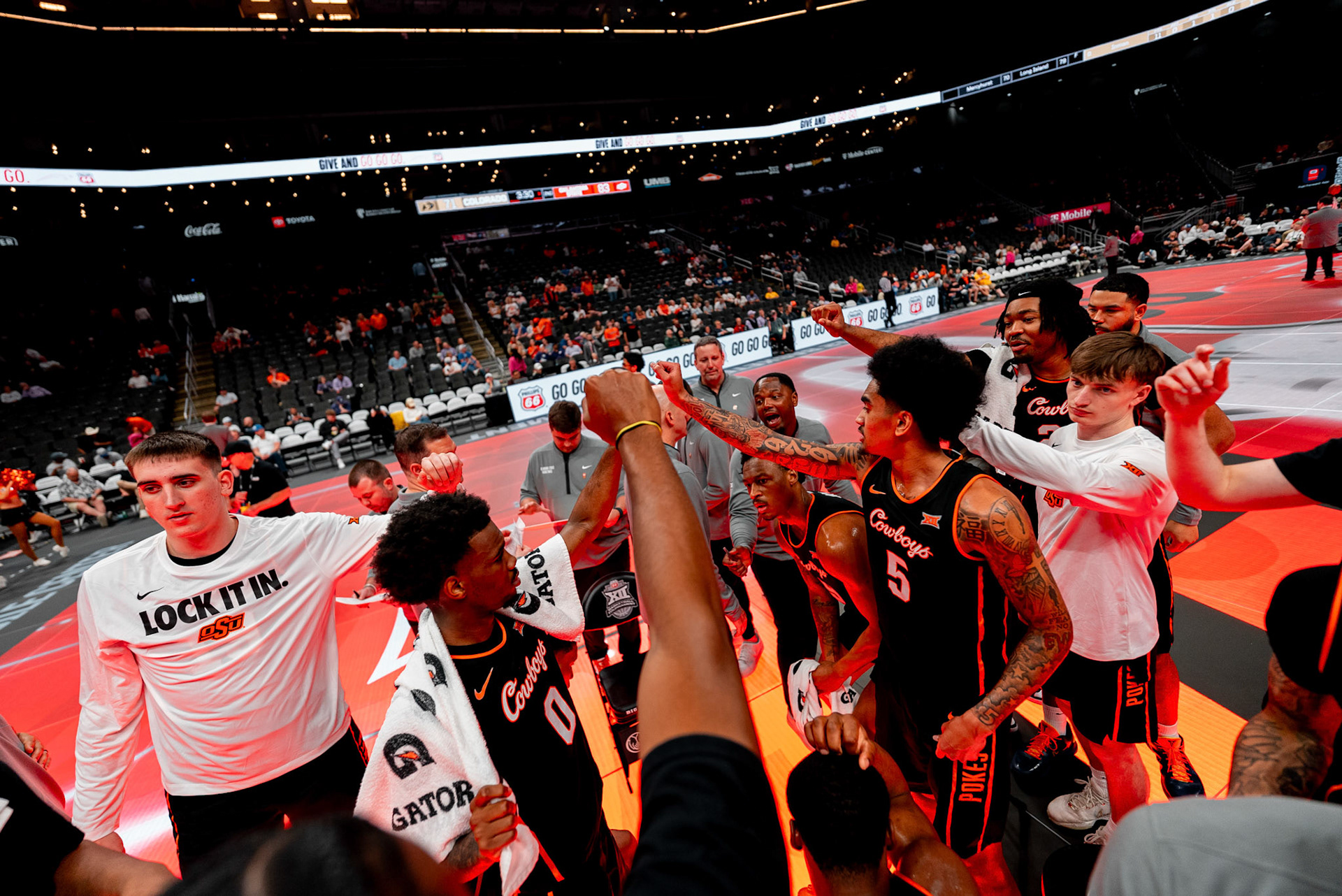 Image Taken at 2026 Phillips 66 Big 12 Men's Basketball Tournament, 11, 03, 2026, T-Mobile Center, Kansas City Missouri. Carson Skidmore/OSU Athletics