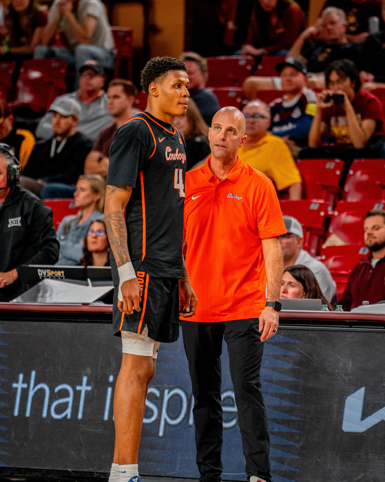 Image Taken at Oklahoma State Mens Basketball at Arizona State University, 10, 02, 2026, Desert Financial Arena, Tempe, Arizona. Carson Skidmore/OSU Athletics