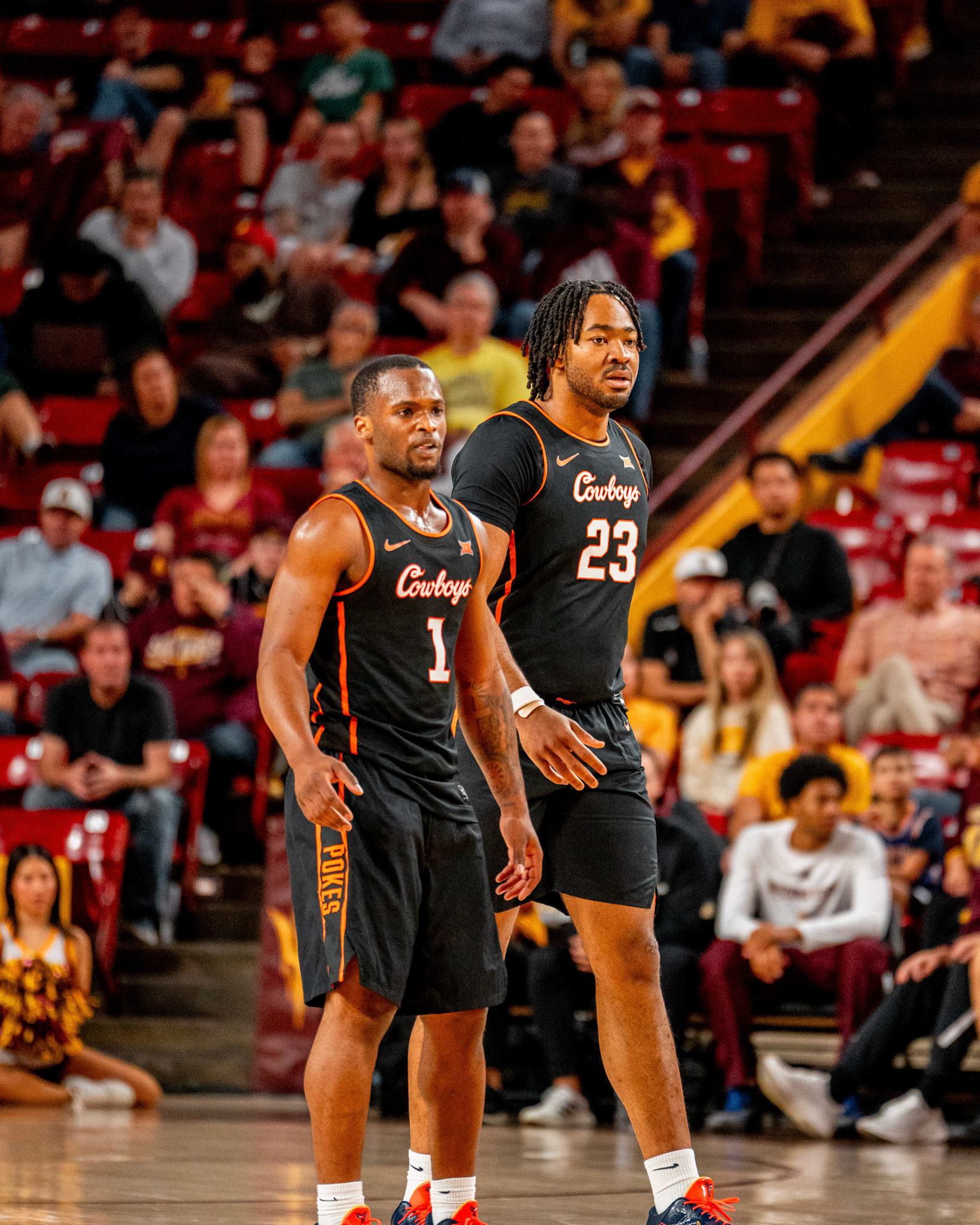 Image Taken at Oklahoma State Mens Basketball at Arizona State University, 10, 02, 2026, Desert Financial Arena, Tempe, Arizona. Carson Skidmore/OSU Athletics